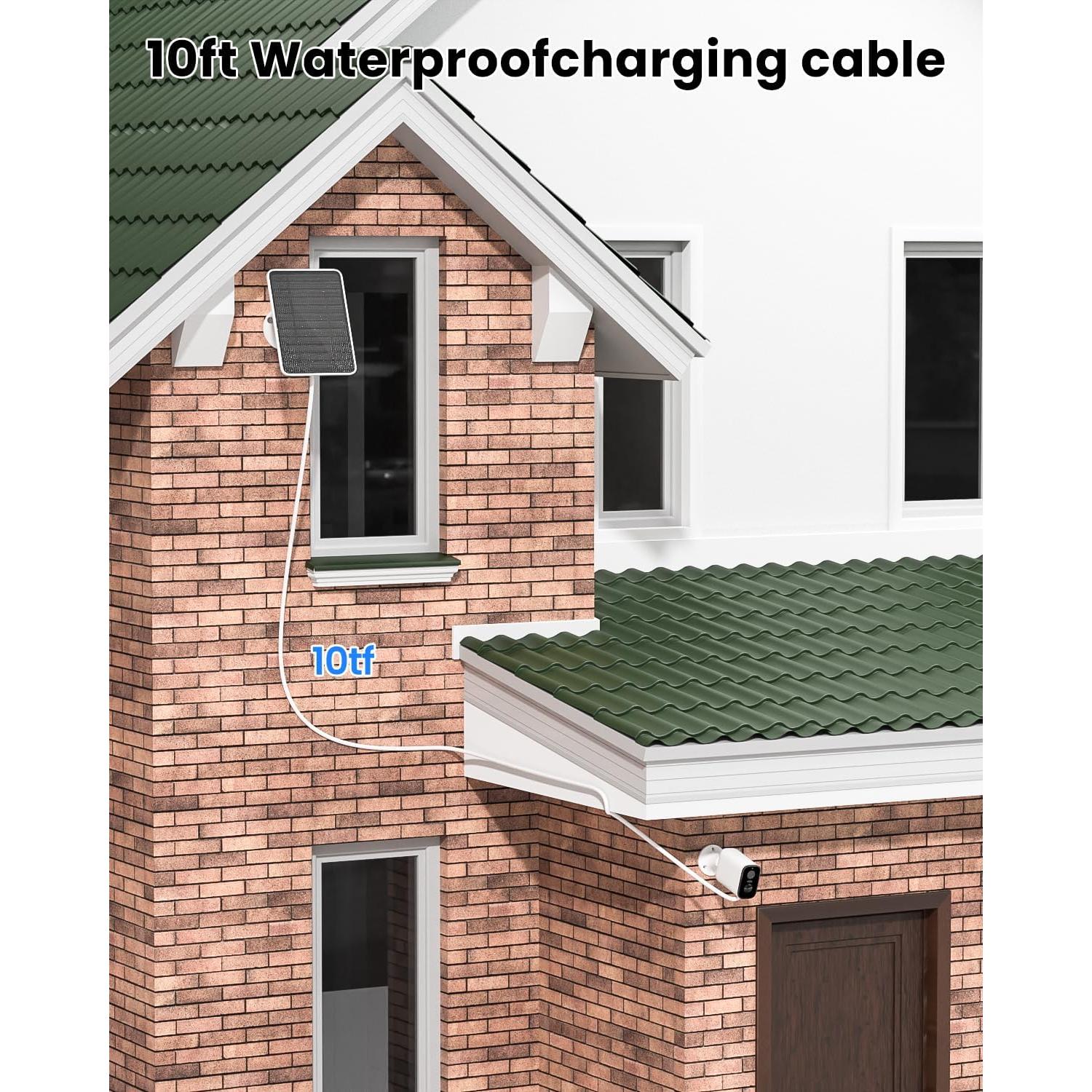 Cargador Solar 5W Fohoa para Cámara Arlo Essential 2da Gen - 4 Piezas