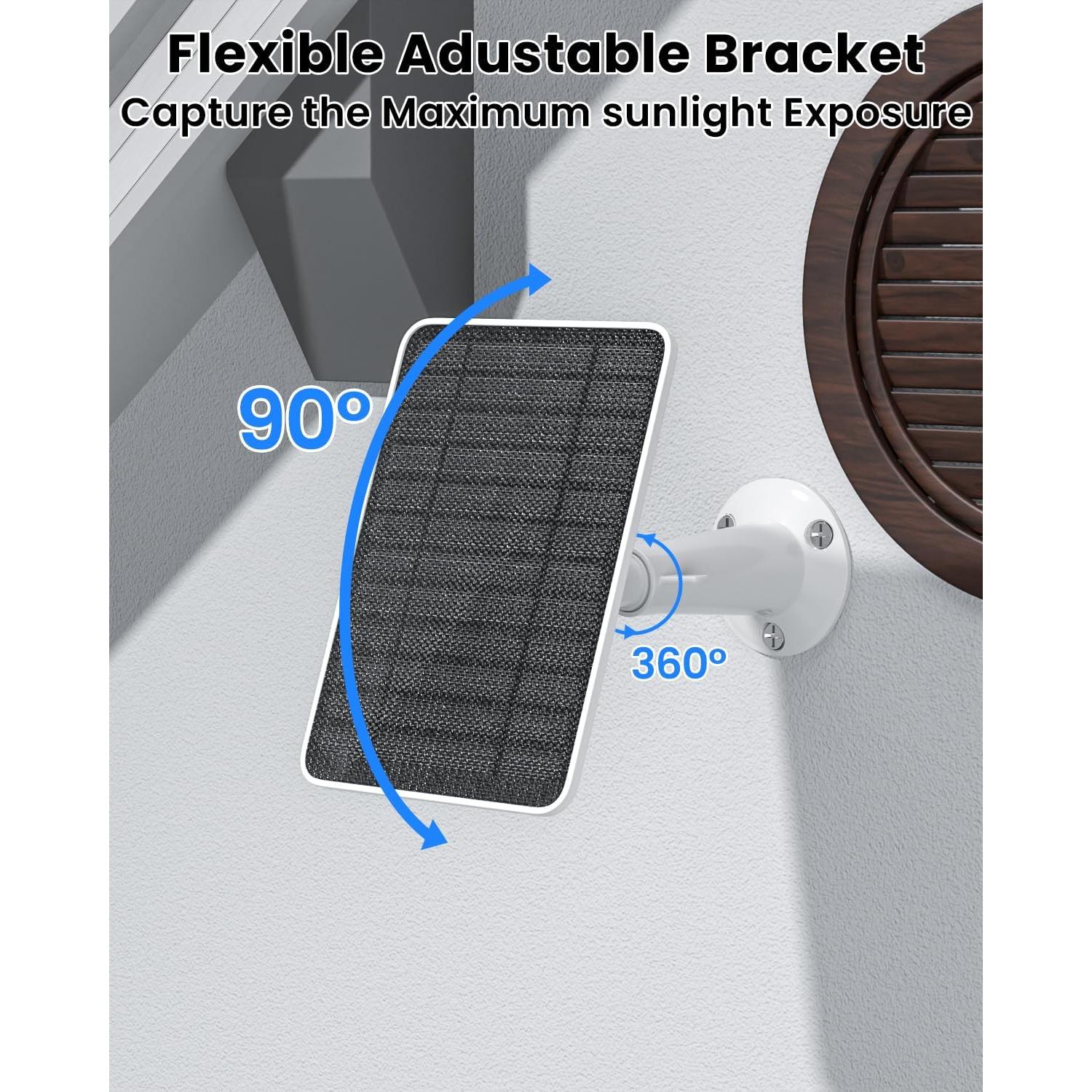 Cargador Solar 5W Fohoa para Cámara Arlo Essential 2da Gen - 4 Piezas