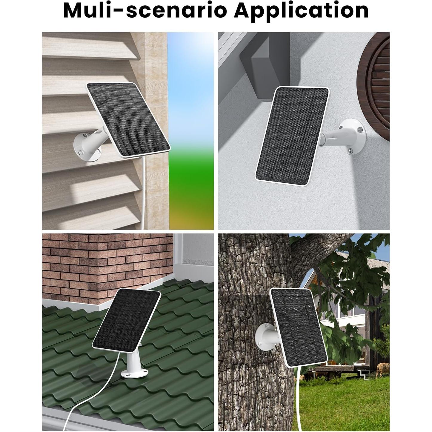 Cargador Solar 5W Fohoa para Cámara Arlo Essential 2da Gen - 4 Piezas