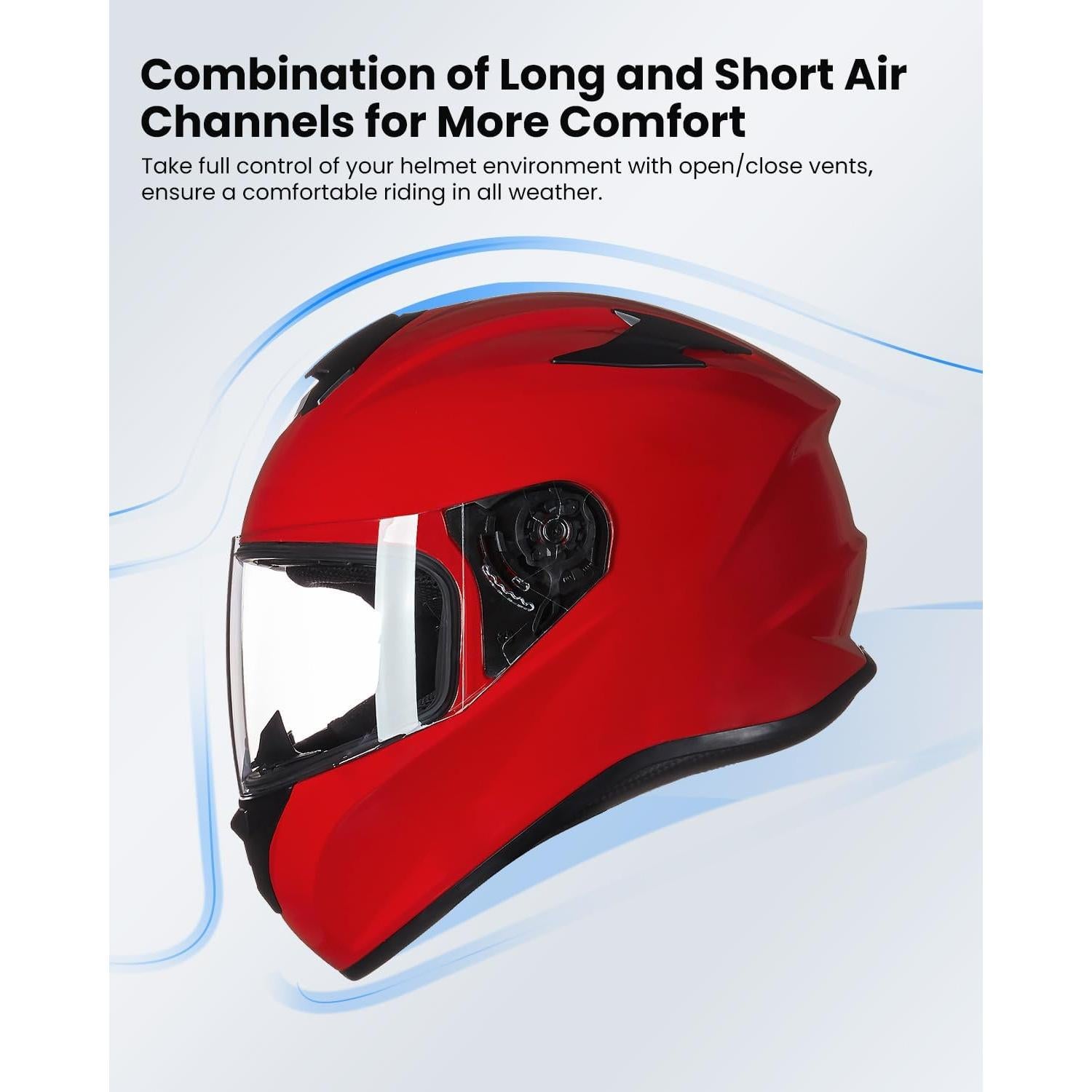 Casco de Motocicleta ILM ST-06 Rojo Pequeño con Ventilación