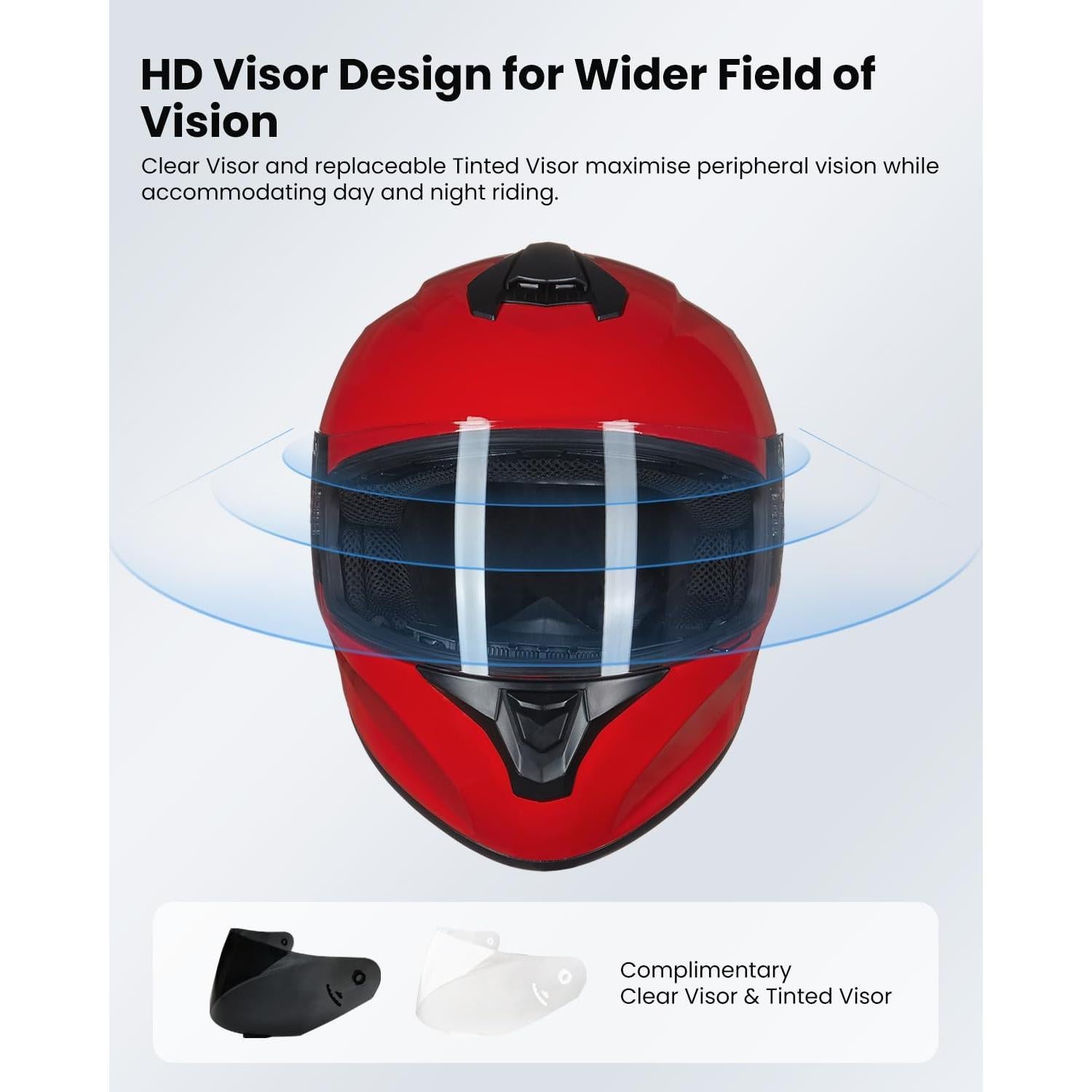 Casco de Motocicleta ILM ST-06 Rojo Pequeño con Ventilación