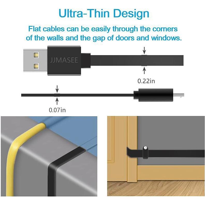 Cable de Extensión de Poder JJMASEE 8m Micro USB para Cámaras