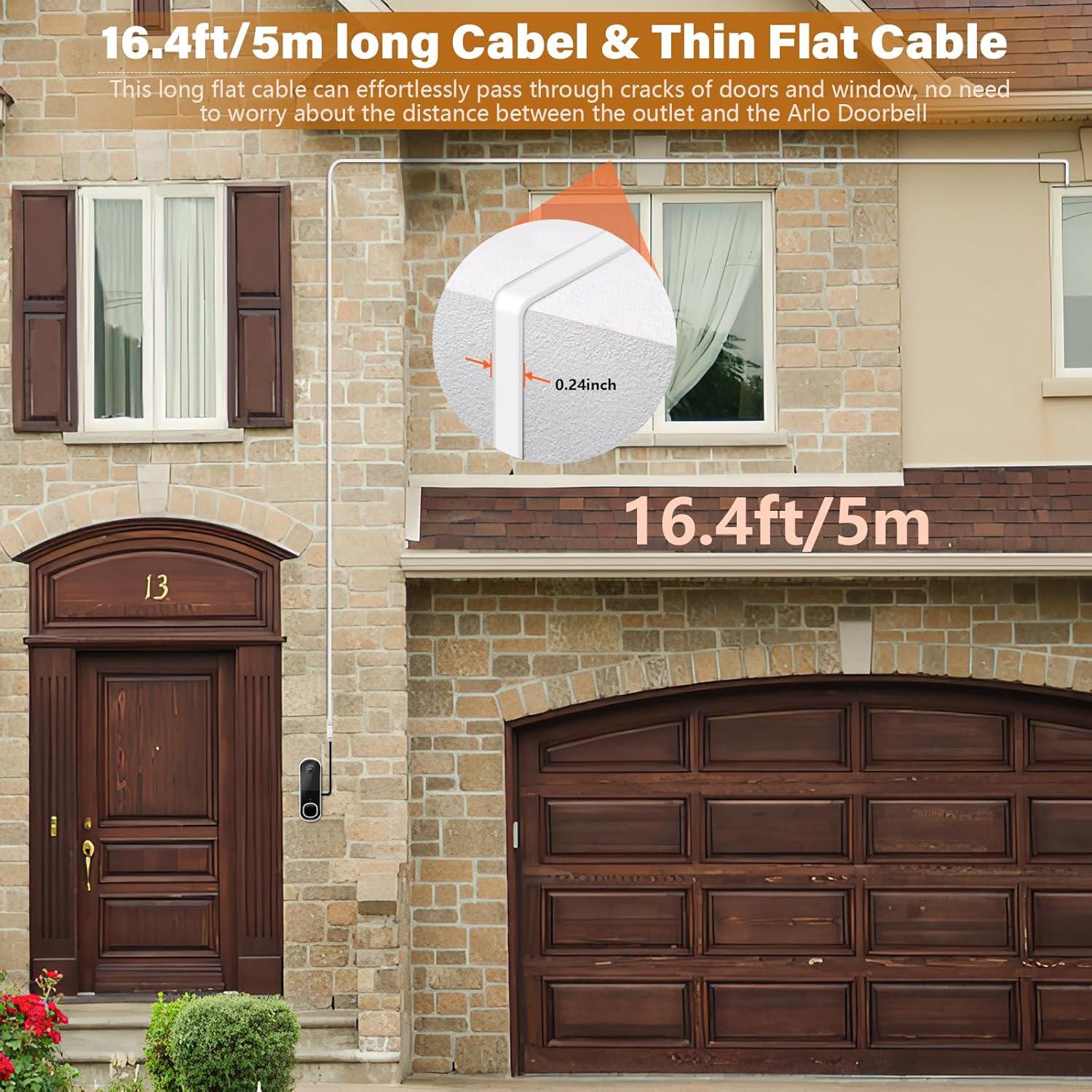 Cable Transformador Timbre Arlo Video Doorbell 2K 5m Resistente