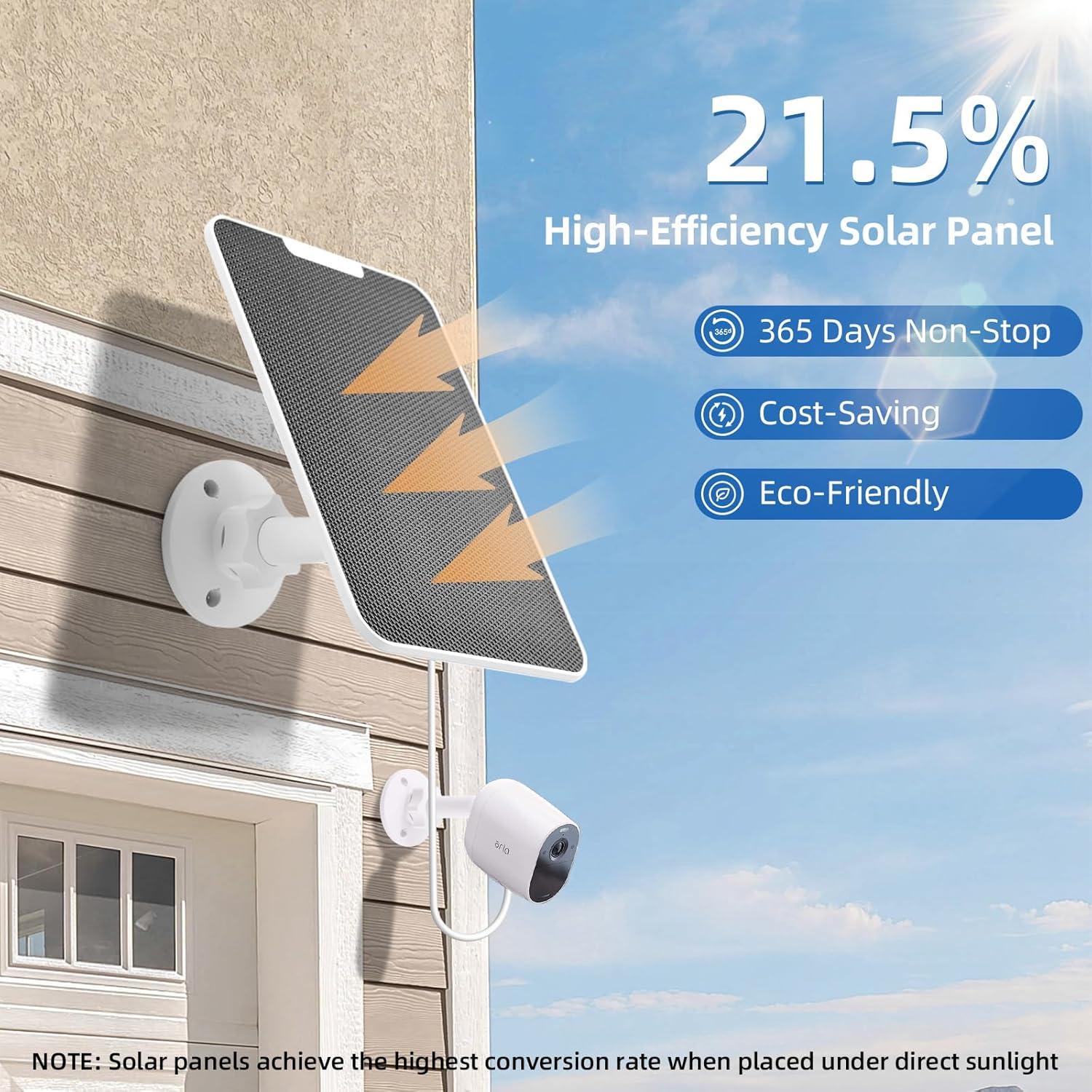 Cargador Solar WGKLLY 4W para Cámaras Arlo Pro 3/4/Ultra - 3 Pack