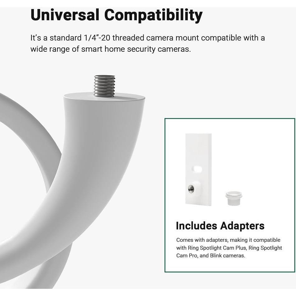 Soporte Flexible Twist Holicfun para Cámaras de Seguridad - Blanco