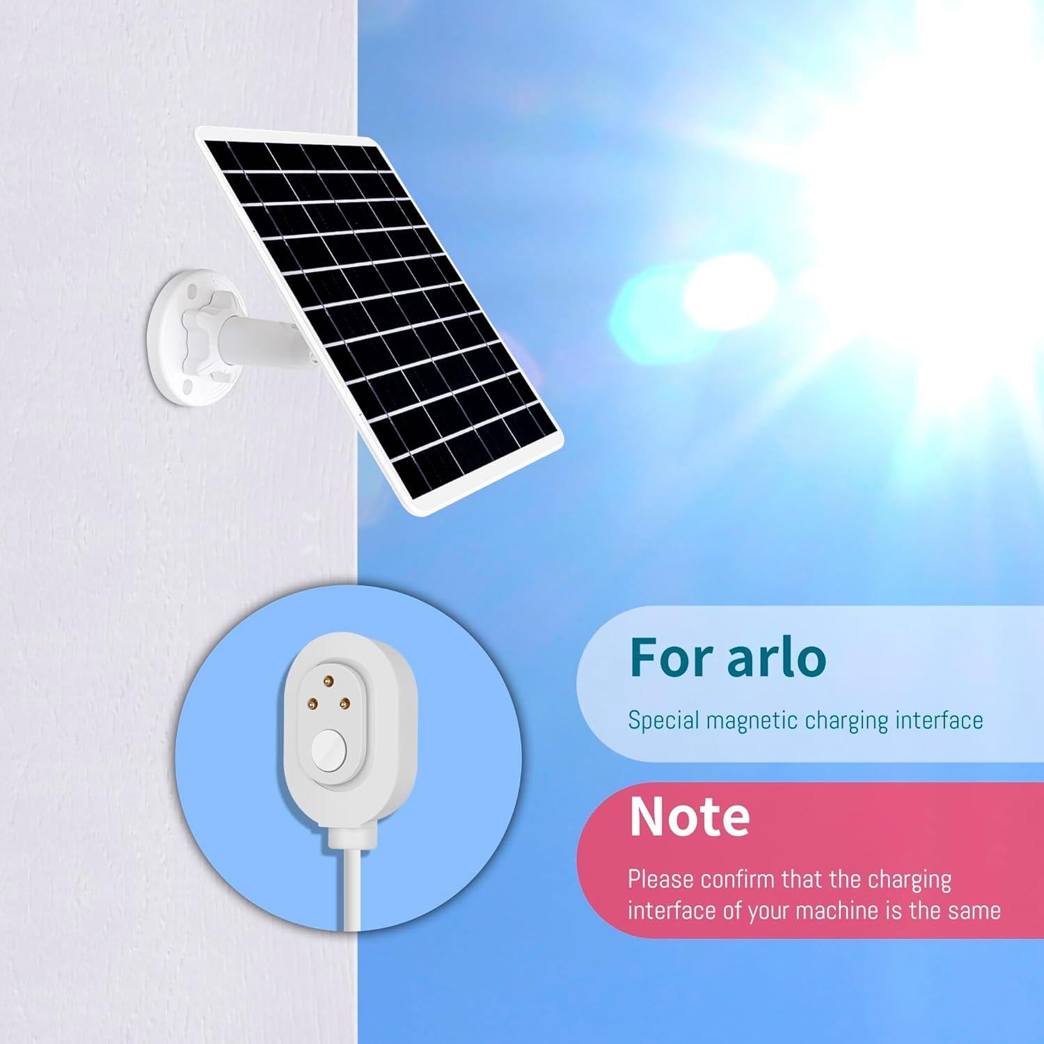 Cargador Solar DFTIM 8W para Cámaras Arlo Pro 5S/4/3/2
