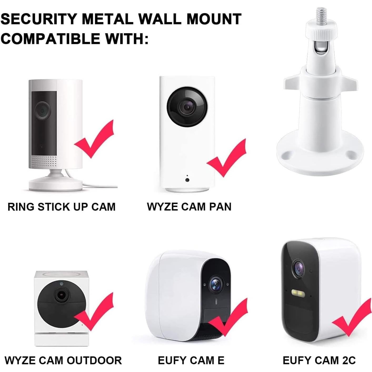 Soporte Universal para Cámara de Seguridad VIEWZONE - Metal Ajustable 4 Paquete