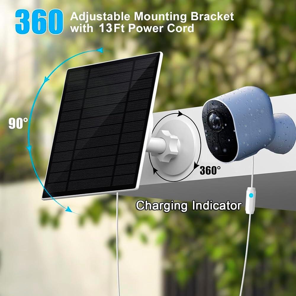 Panel Solar 6W LIFEMOI para Cámaras Arlo Pro 5S 2K, Pro 4, Pro 3