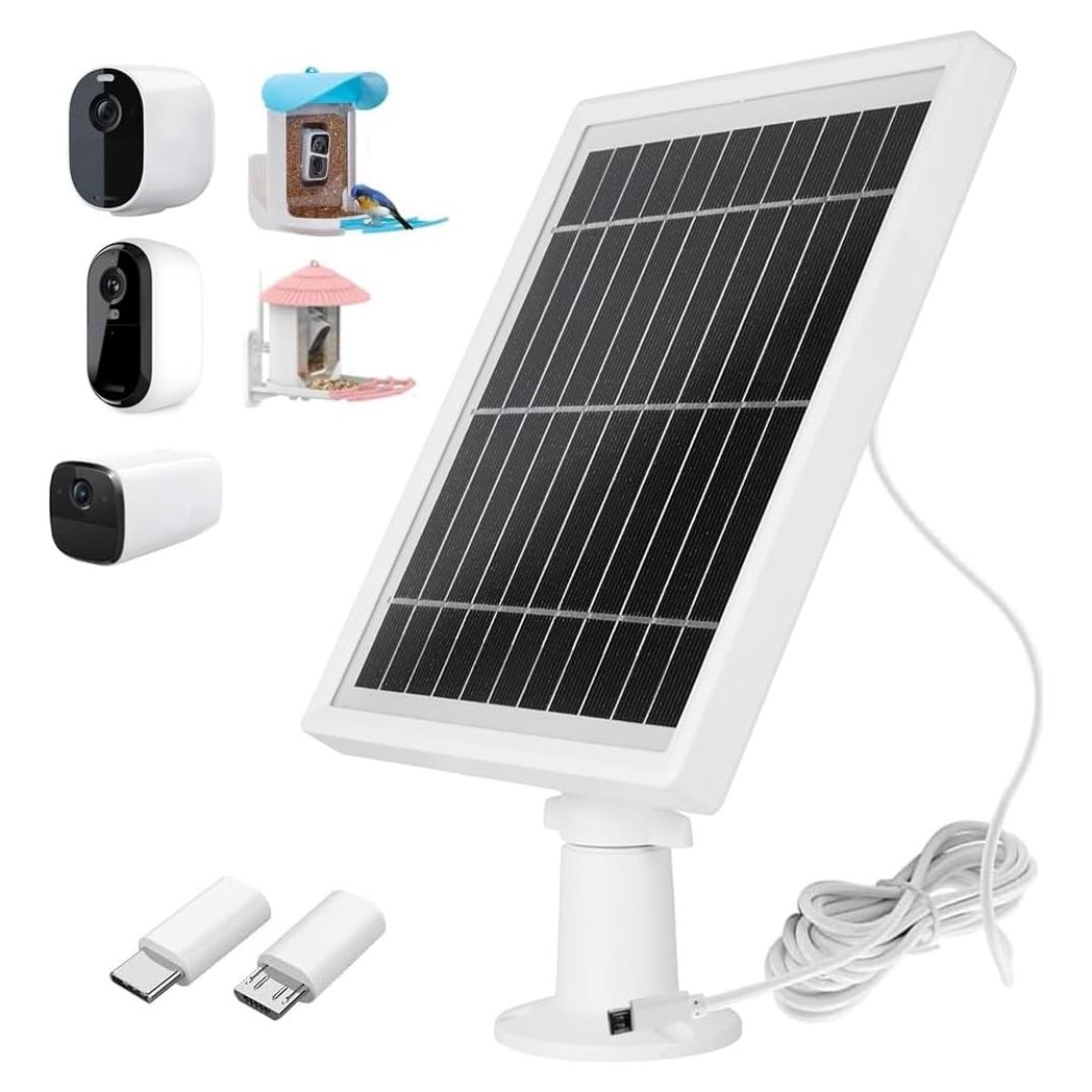 Cargador Solar OUGETHER para Cámaras Arlo y Eufy - 4.5W