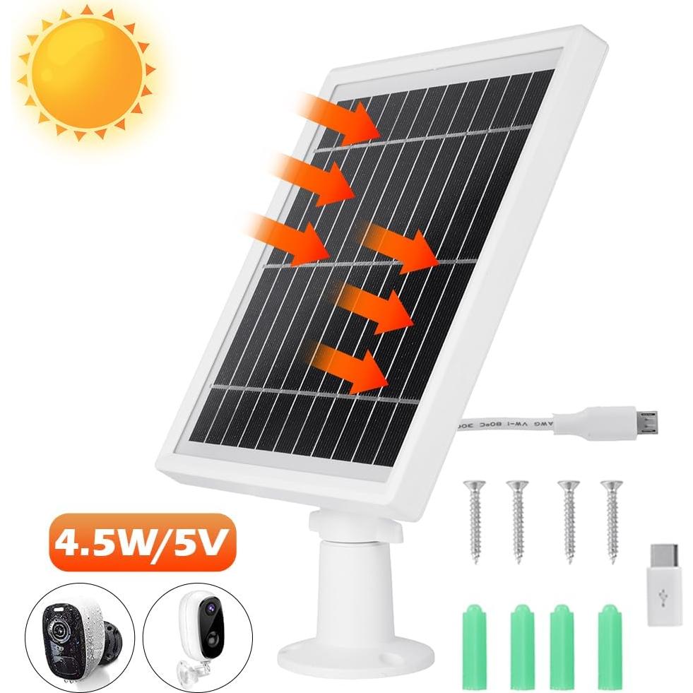Cargador Solar OUGETHER para Cámaras Arlo y Eufy - 4.5W