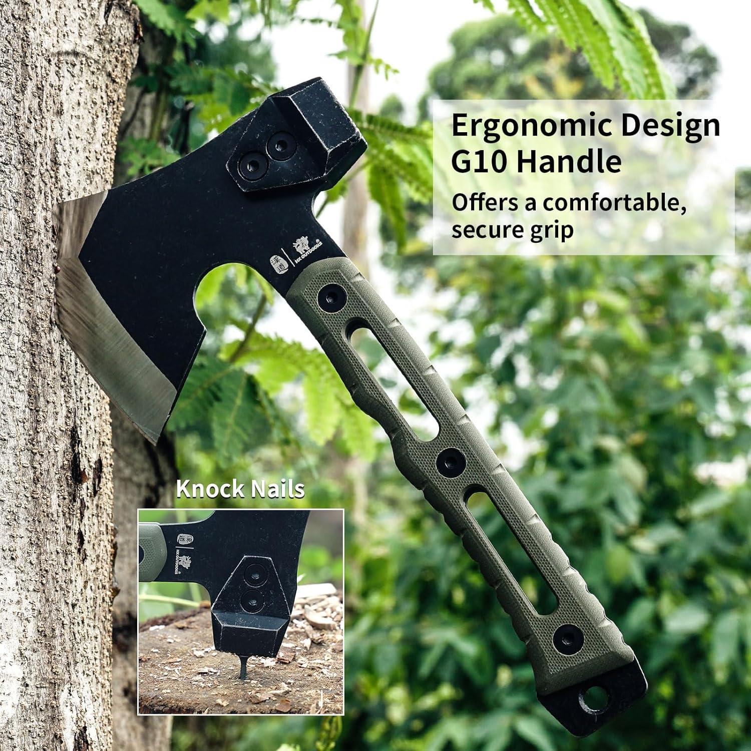 Hacha Táctica HX OUTDOORS FT-16C Verde OD 10" para Camping