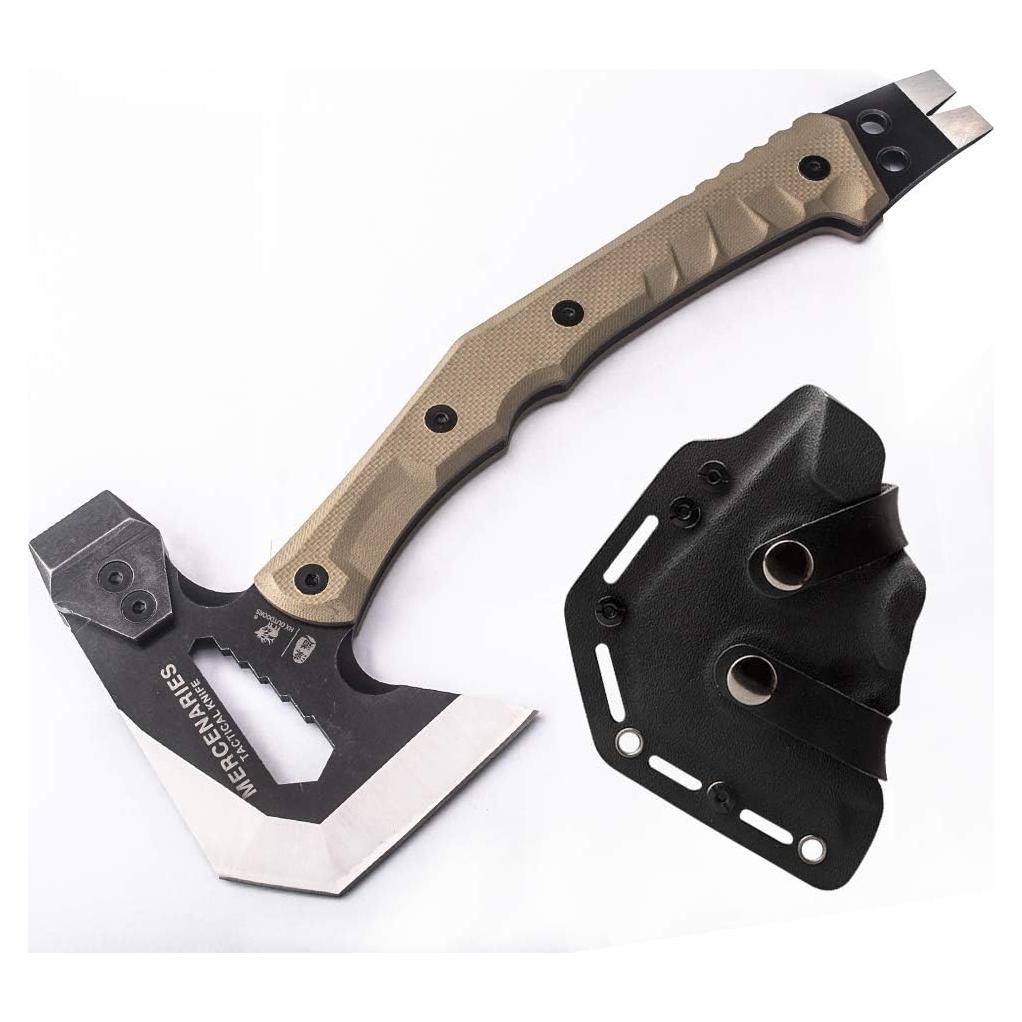 HX OUTDOORS Mercenarys Tactical Engineer Axes Multifunctional Explosion-Proof Axe Camping Artillery Fire Rescue Hammer Hiking Tools,Black