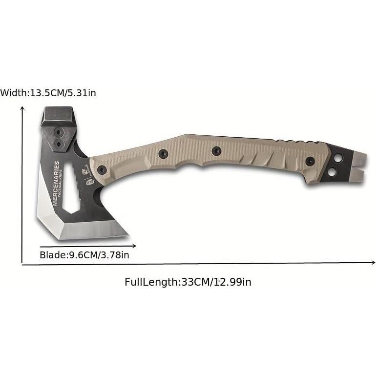 HX OUTDOORS Mercenarys Tactical Engineer Axes Multifunctional Explosion-Proof Axe Camping Artillery Fire Rescue Hammer Hiking Tools,Black