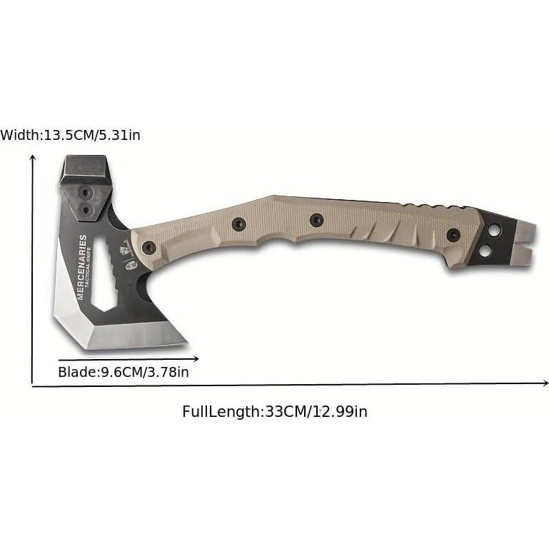 HX OUTDOORS Mercenarys Tactical Engineer Axes Multifunctional Explosion-Proof Axe Camping Artillery Fire Rescue Hammer Hiking Tools,Black