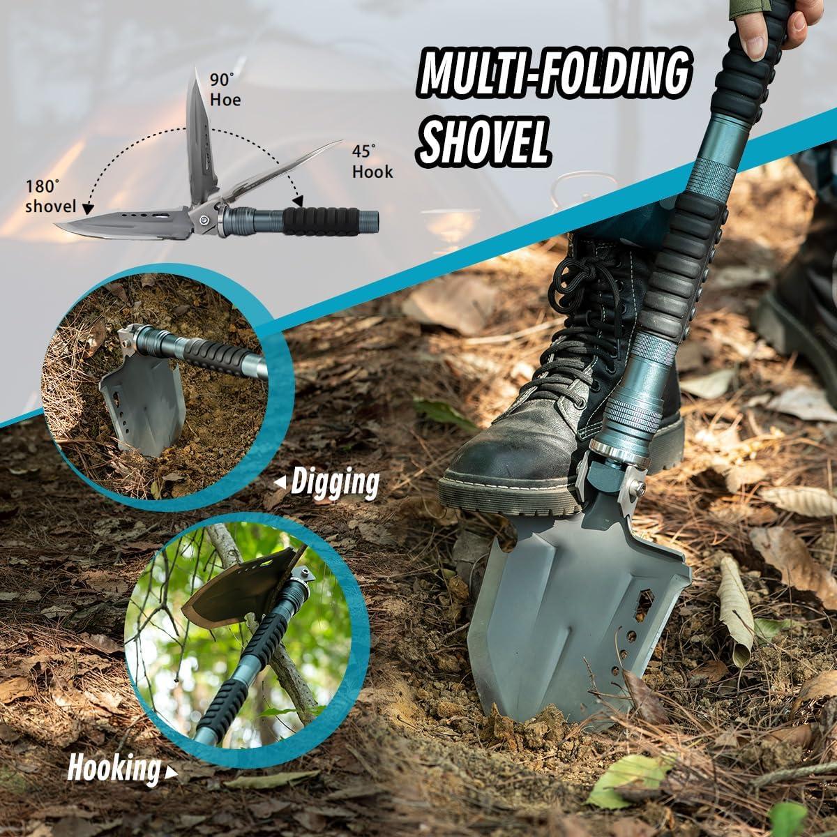 Pala de Supervivencia ZENHOSIT 24 en 1 Plegable 50-100 cm