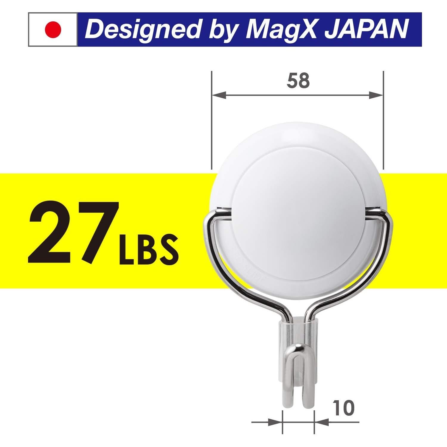 Ganchos Magnéticos Neodimio Magx 12 kg Blanco Compacto