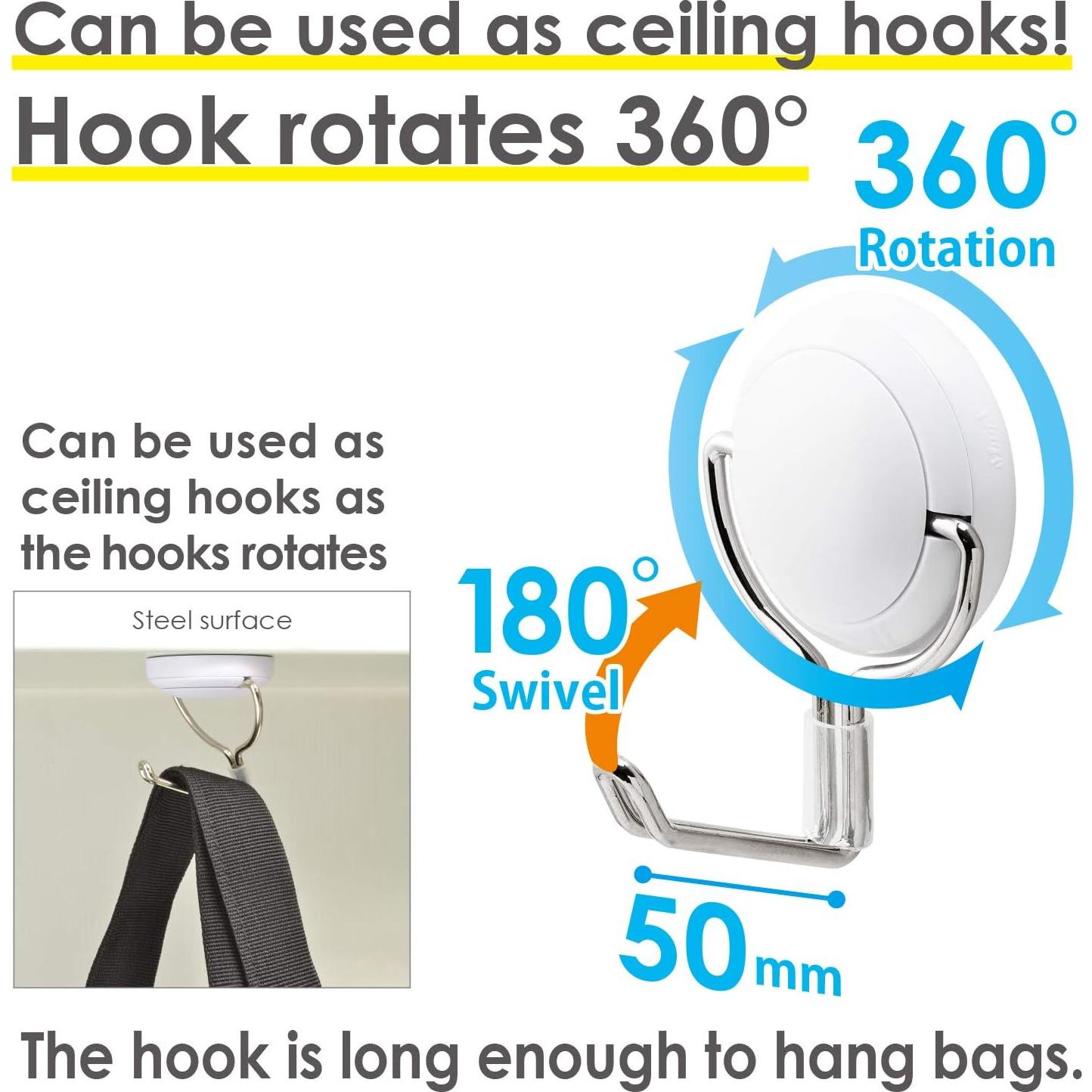 Ganchos Magnéticos Neodimio Magx 12 kg Blanco Compacto