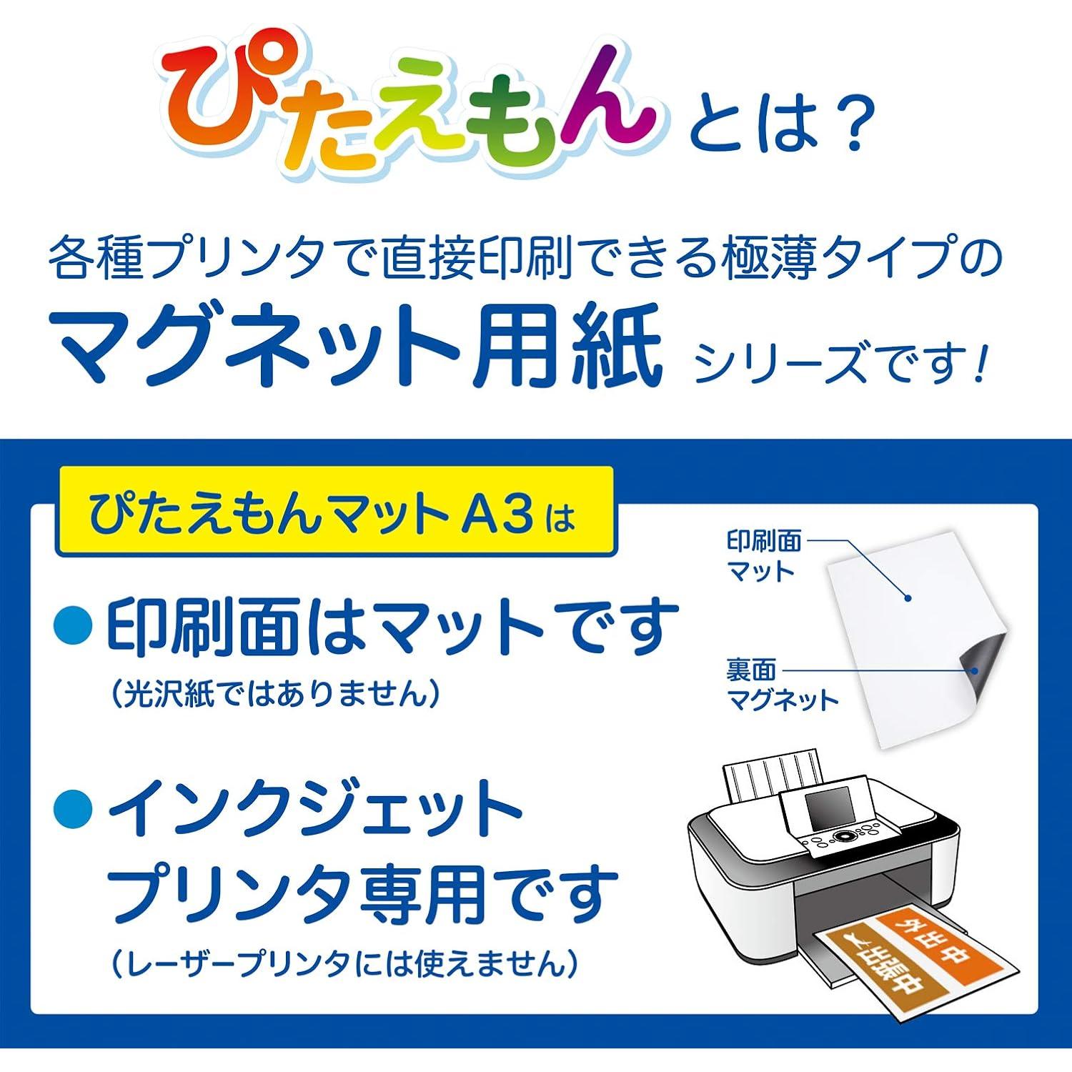 Papel Magnético Mate A3 Pitaemon - 5 Hojas 0.3mm