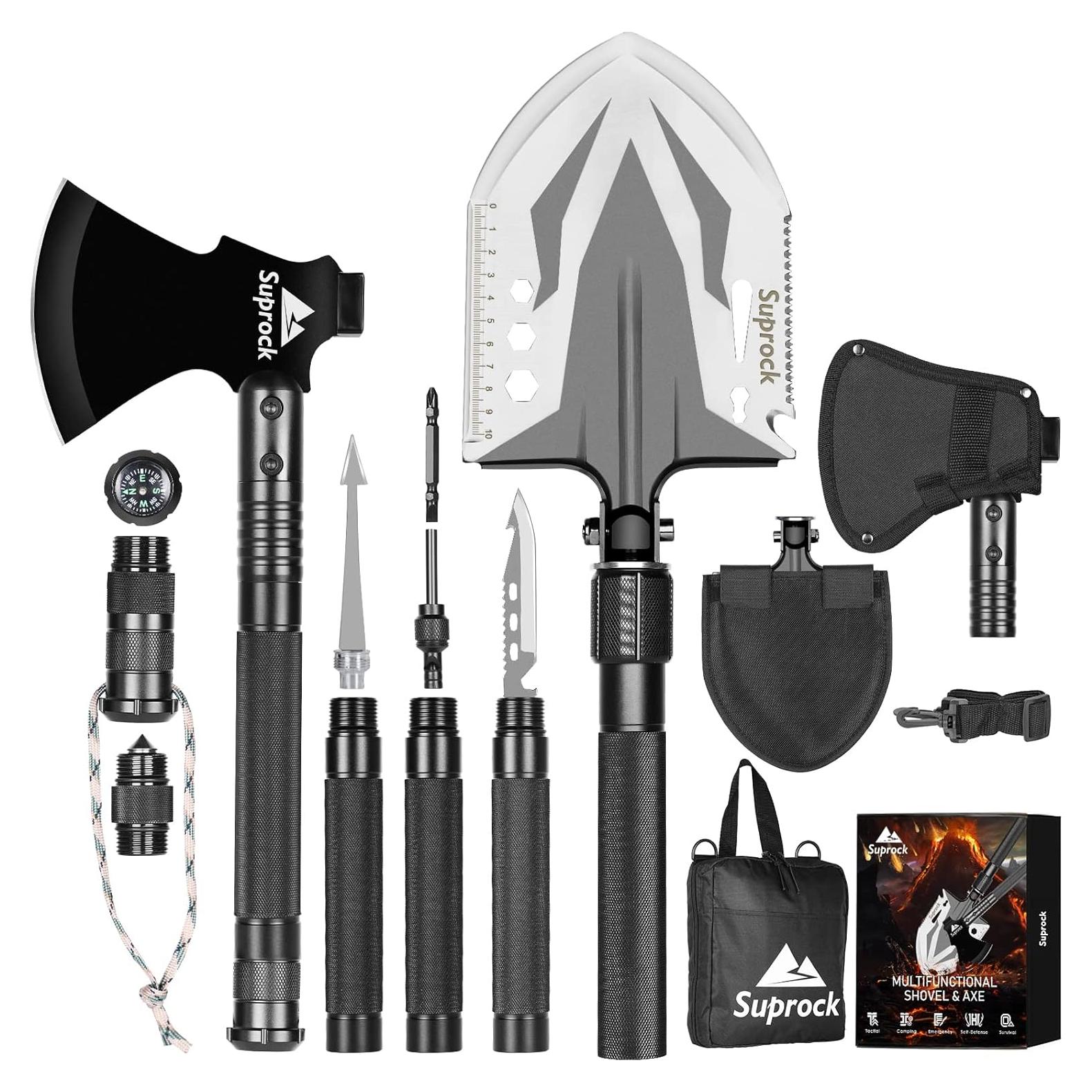 Pala Táctica Suprock 24 en 1 Plegable de Acero Alto Carbono