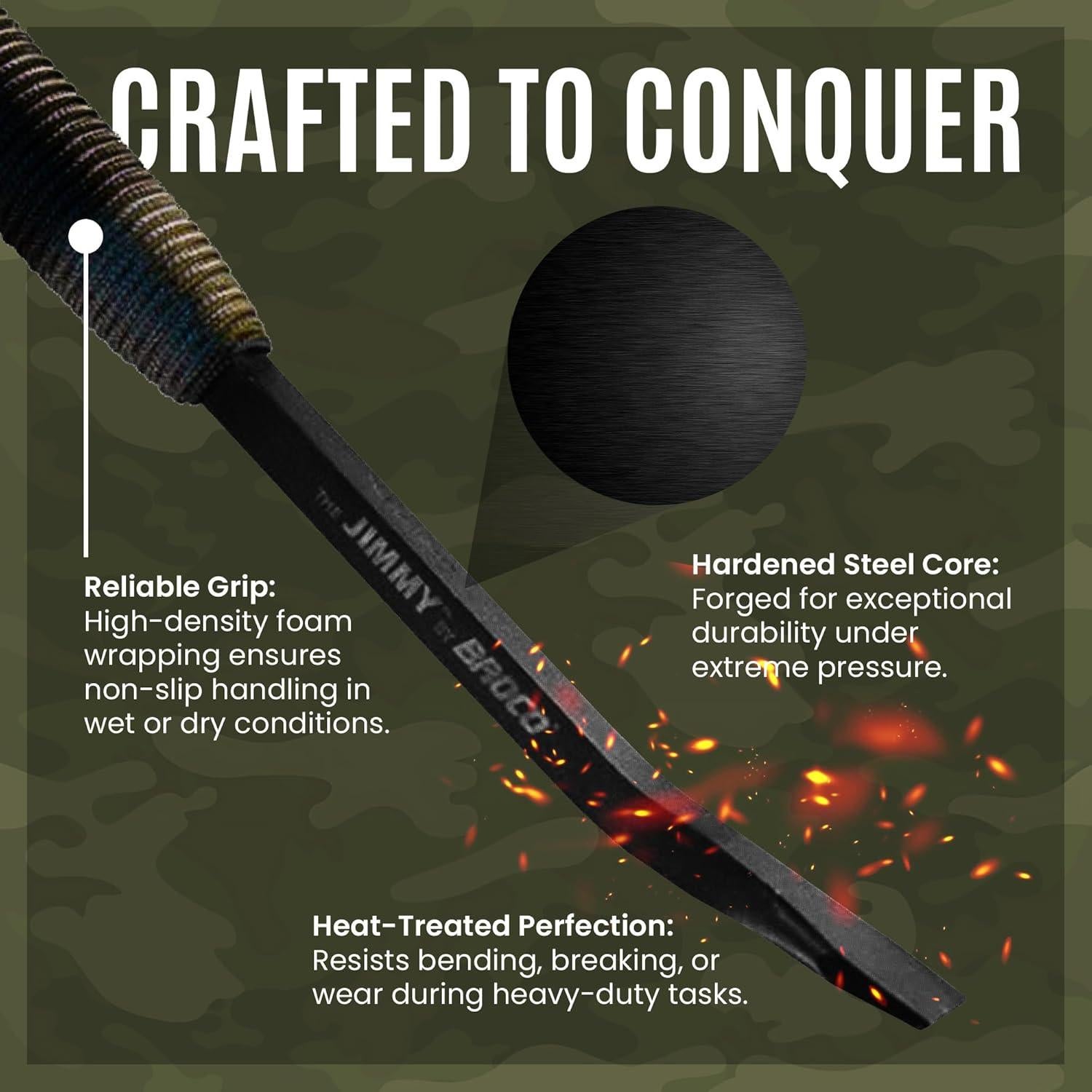 Barra de palanca táctica Broco Jimmy 26.67 cm acero EDC