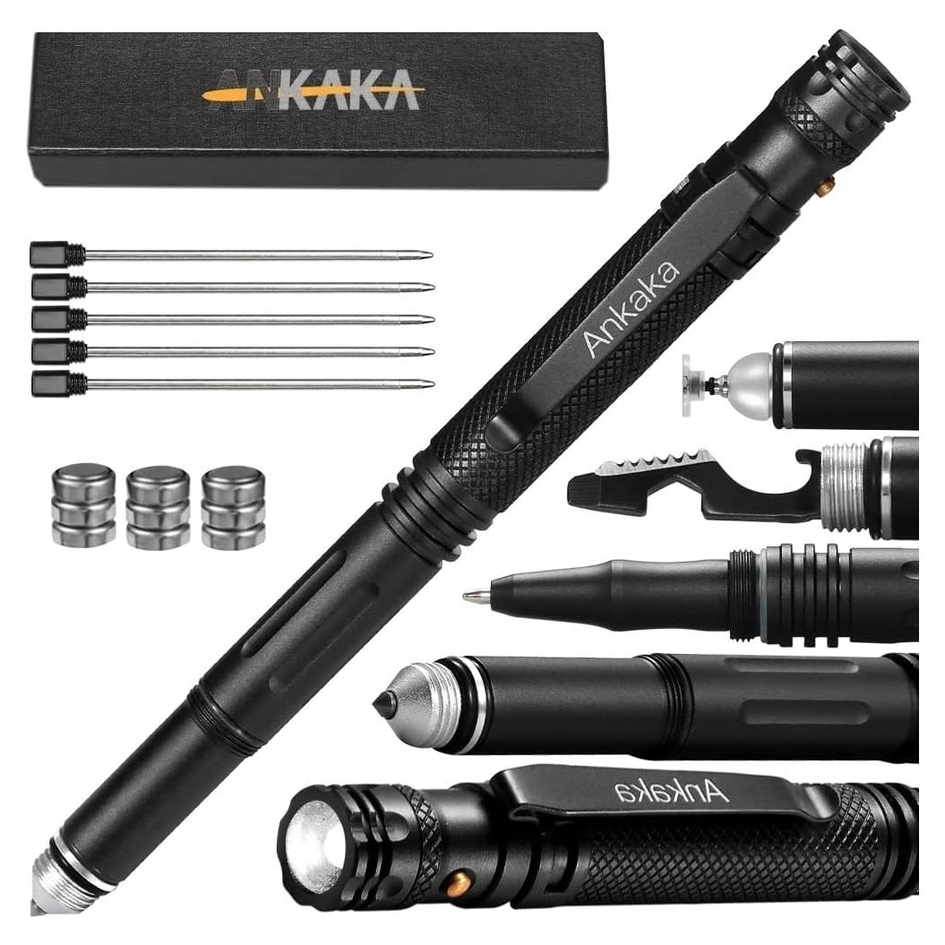 Bolígrafo Táctico 7 en 1 ANKAKA con Punta de Autodefensa