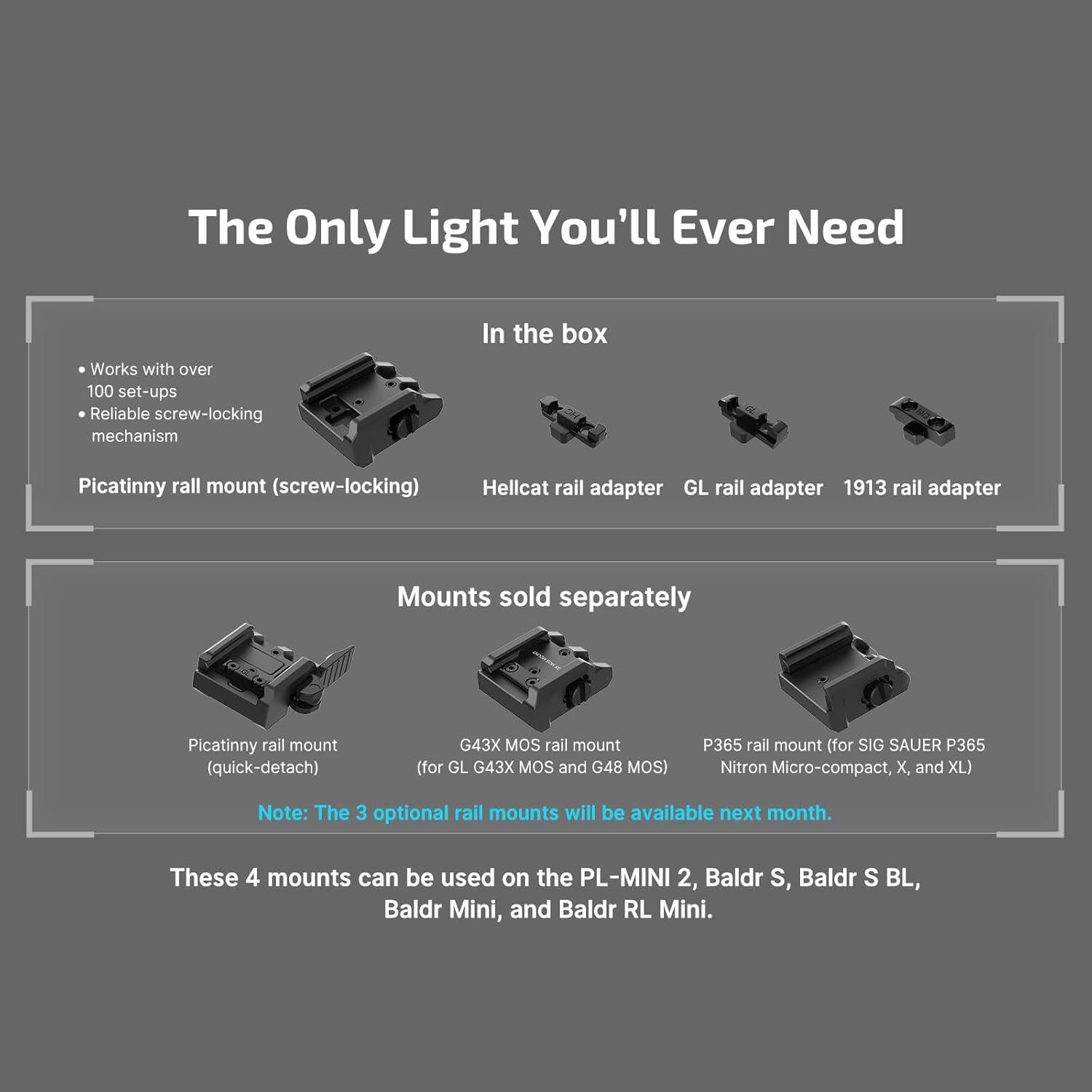 Luz Táctica OLIGHT PL-Mini 3 600 Lúmenes Montaje Riel P365