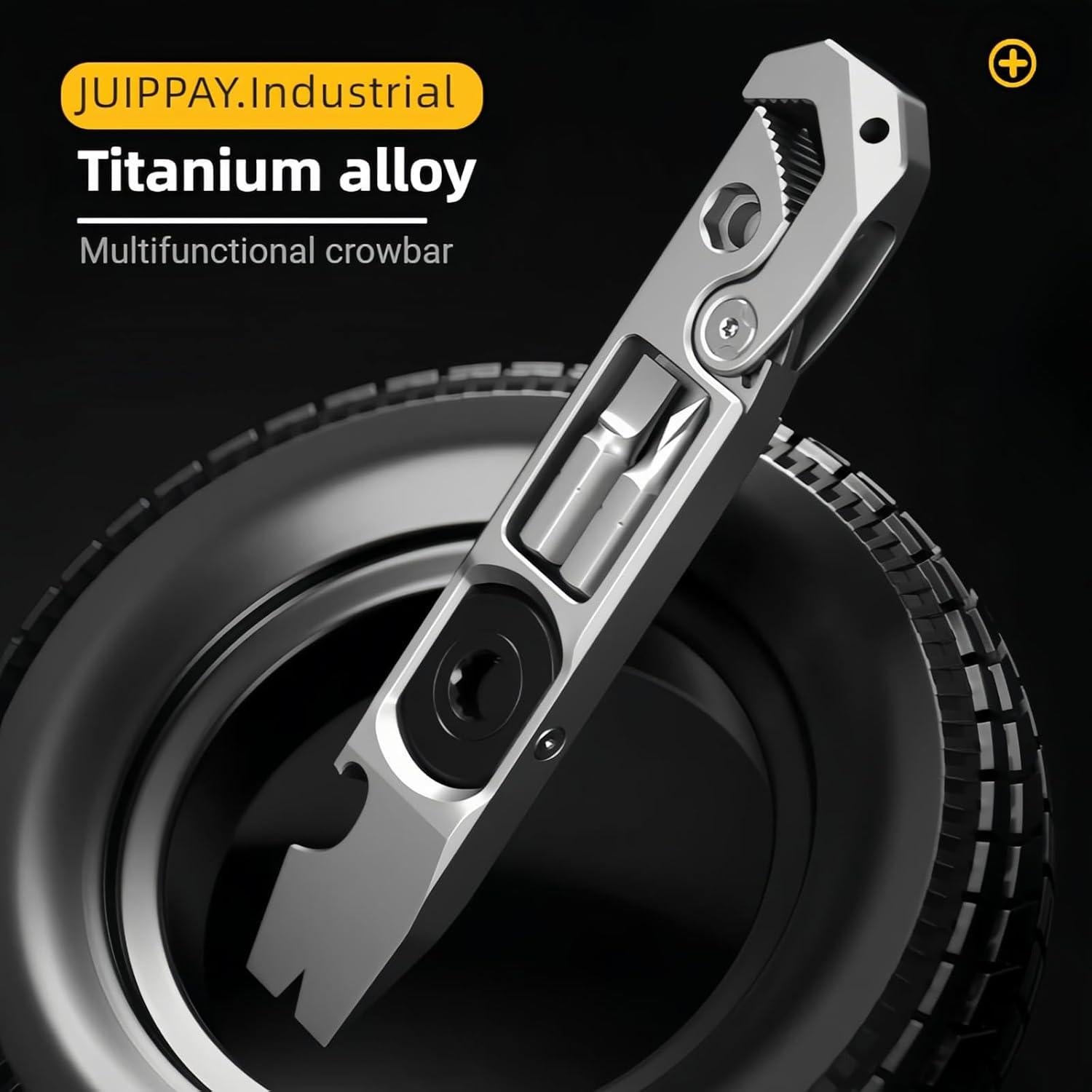 Barra de palanca EDC de titanio JP.Industrial 81.9g multifuncional