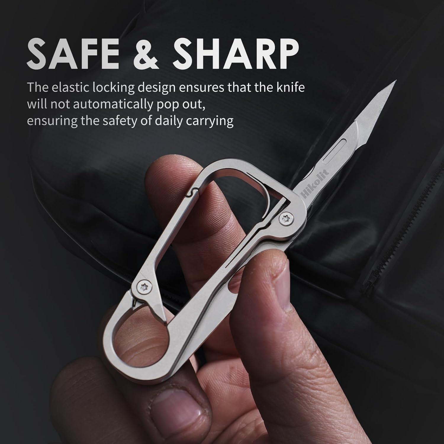 Llavero Carabinero de Titanio Hikolit con Cuchillo y Abrebotellas