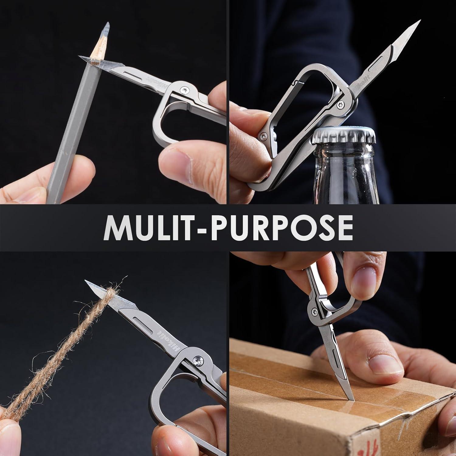 Llavero Carabinero de Titanio Hikolit con Cuchillo y Abrebotellas