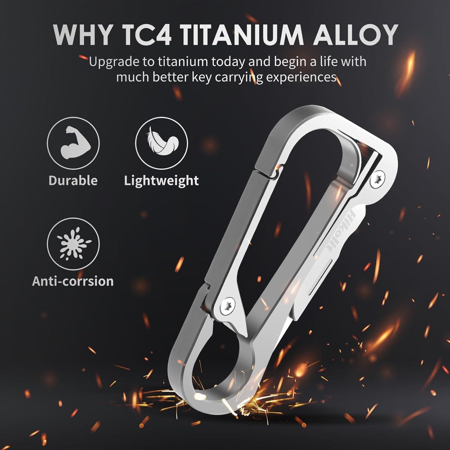 Llavero Carabinero de Titanio Hikolit con Cuchillo y Abrebotellas