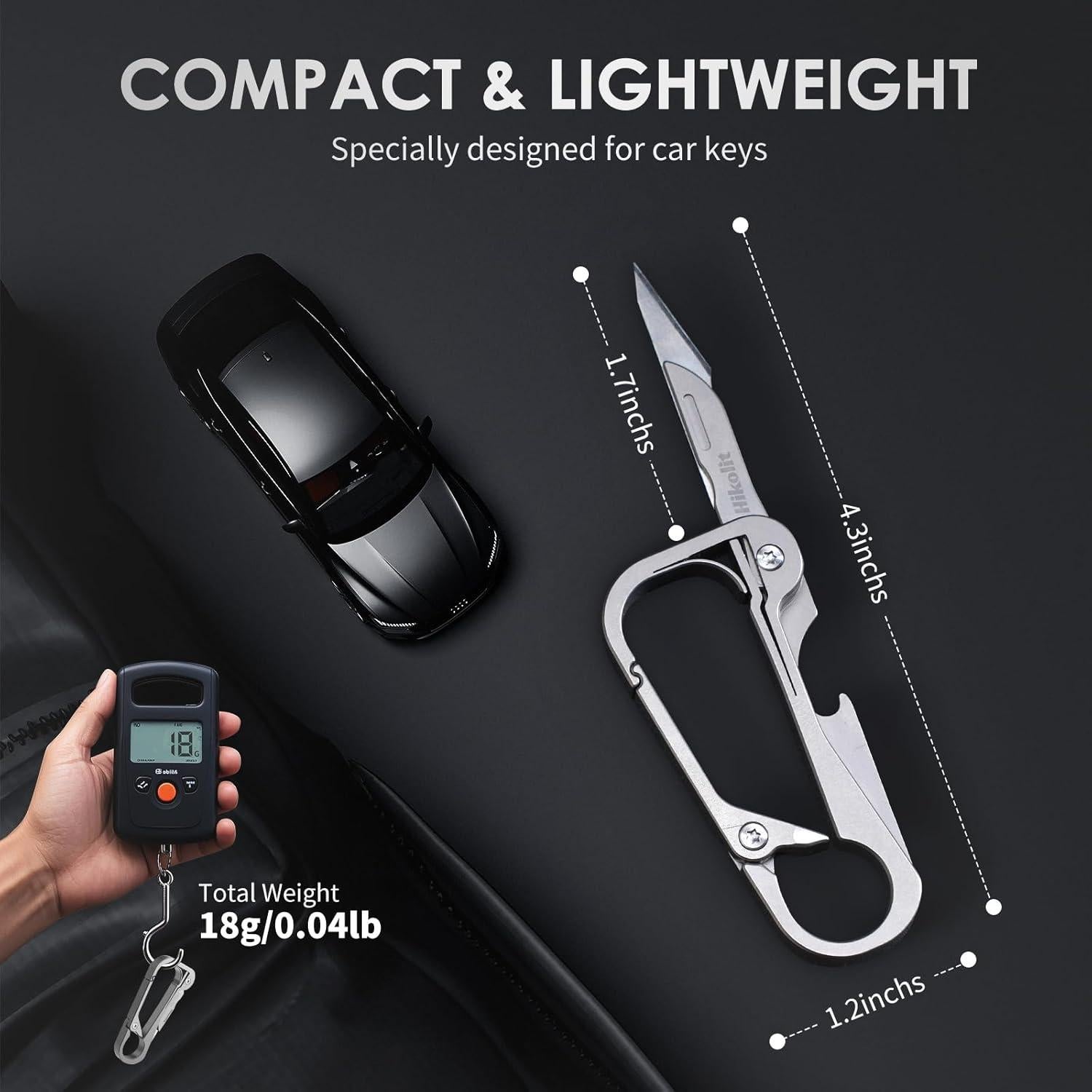 Llavero Carabinero de Titanio Hikolit con Cuchillo y Abrebotellas