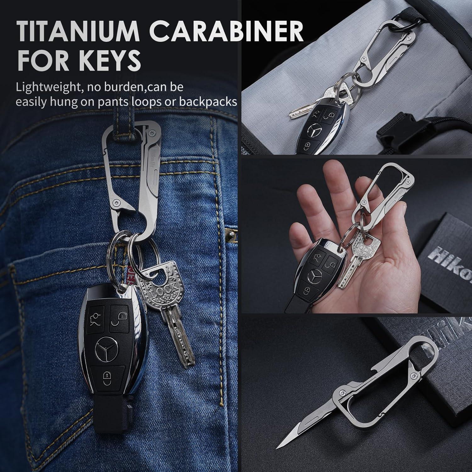 Llavero Carabinero de Titanio Hikolit con Cuchillo y Abrebotellas