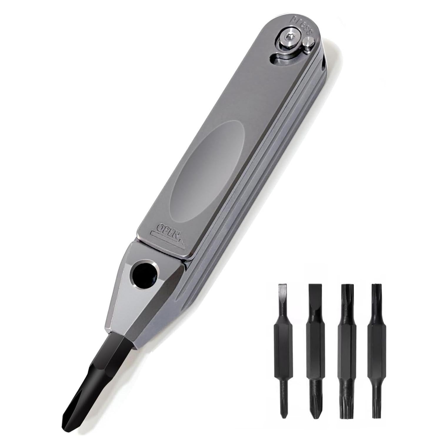 Destornillador Pequeño EDC SHD de Titanio 8 en 1 Portátil