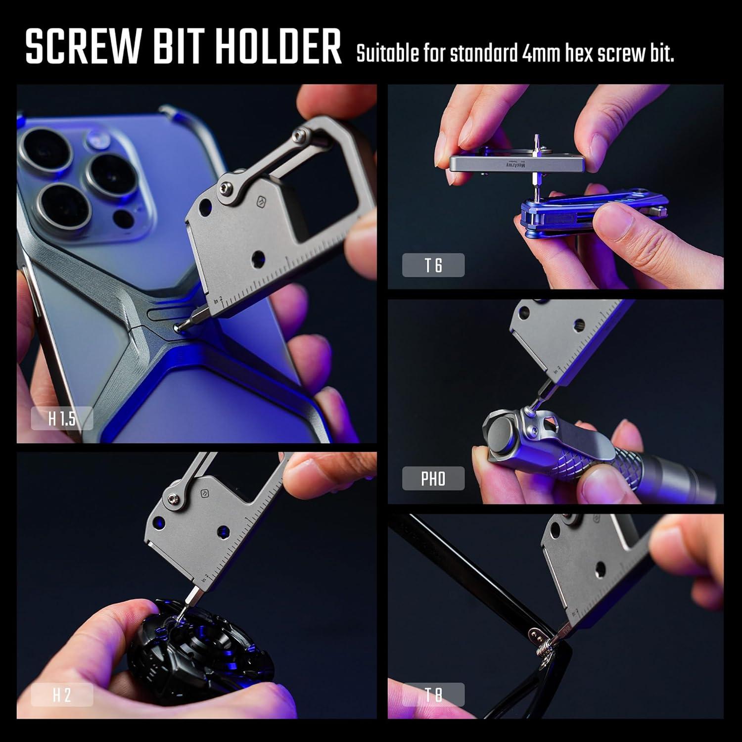 MecArmy EH4 Multiherramienta Titanio 4 en 1 con Puntas y Regla