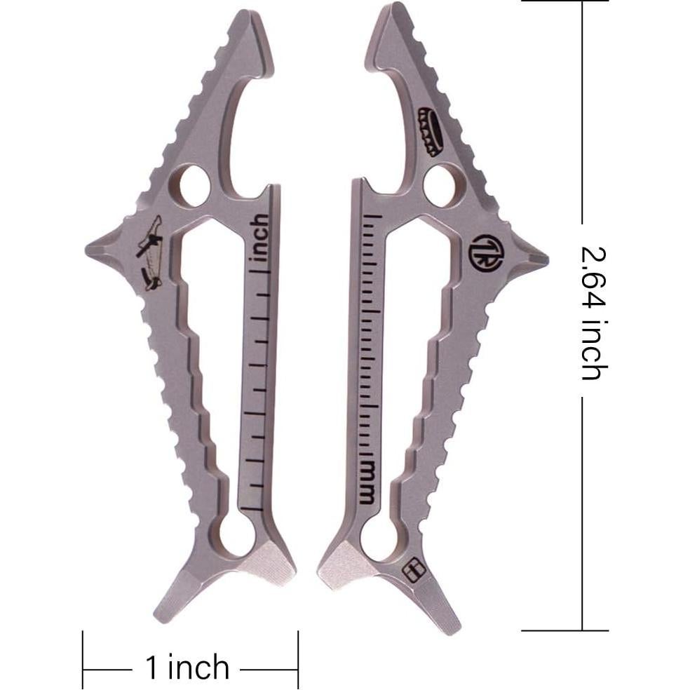 Multiherramienta de titanio TACRAY tiburón con abridor y destornillador