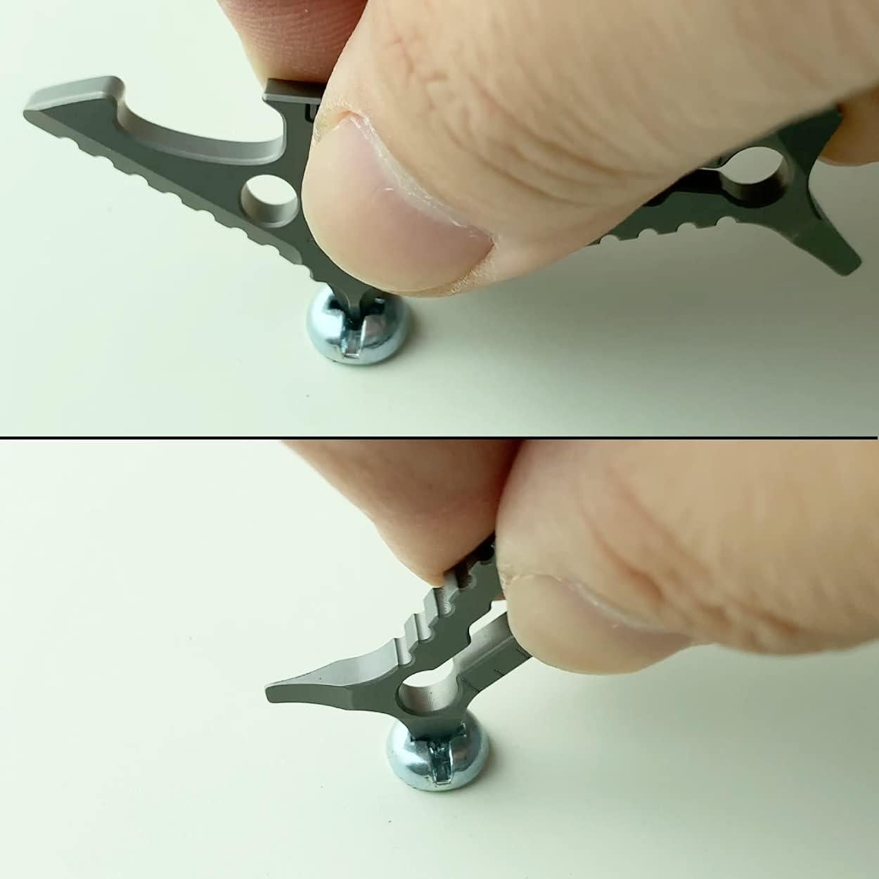 Multiherramienta de titanio TACRAY tiburón con abridor y destornillador