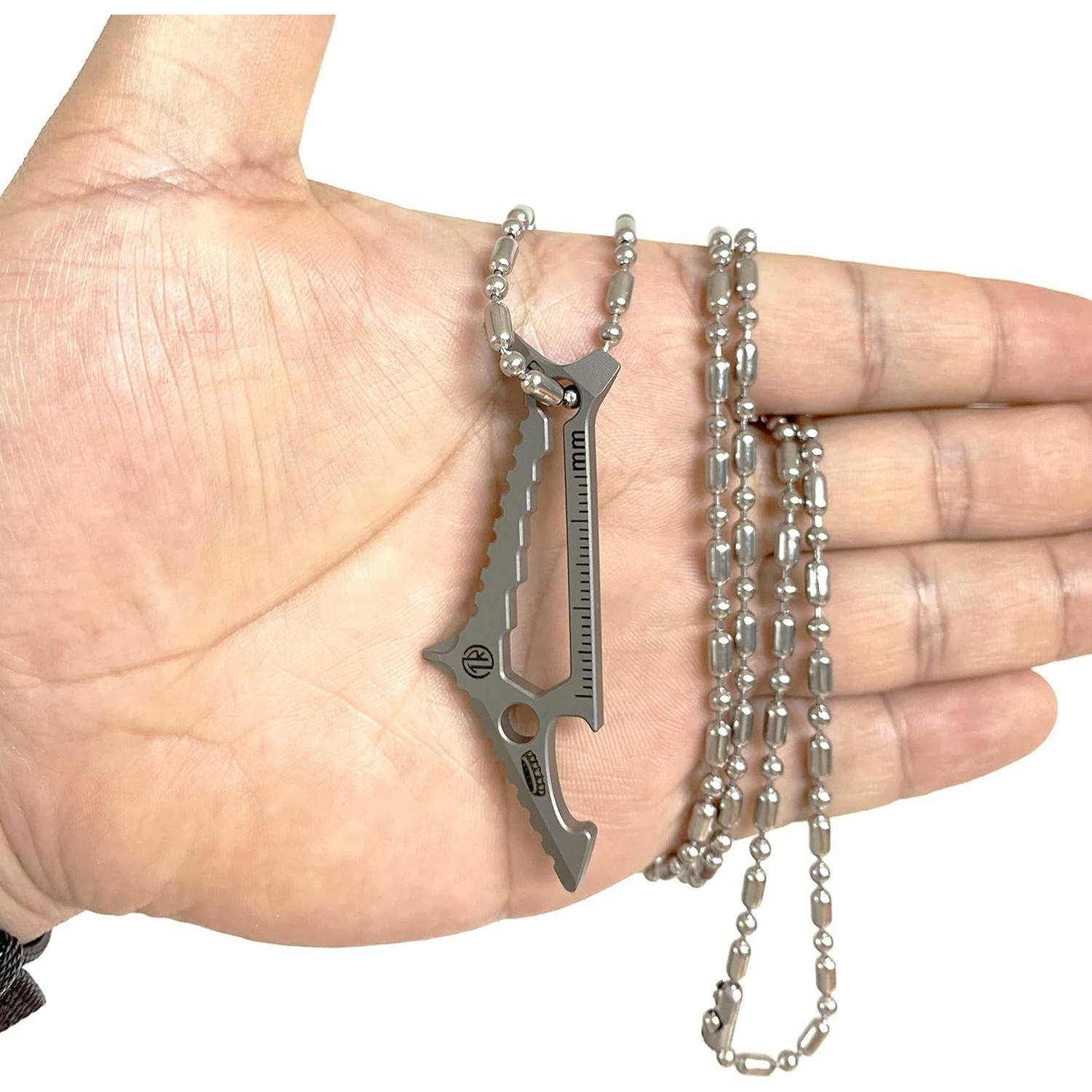 Multiherramienta de titanio TACRAY tiburón con abridor y destornillador