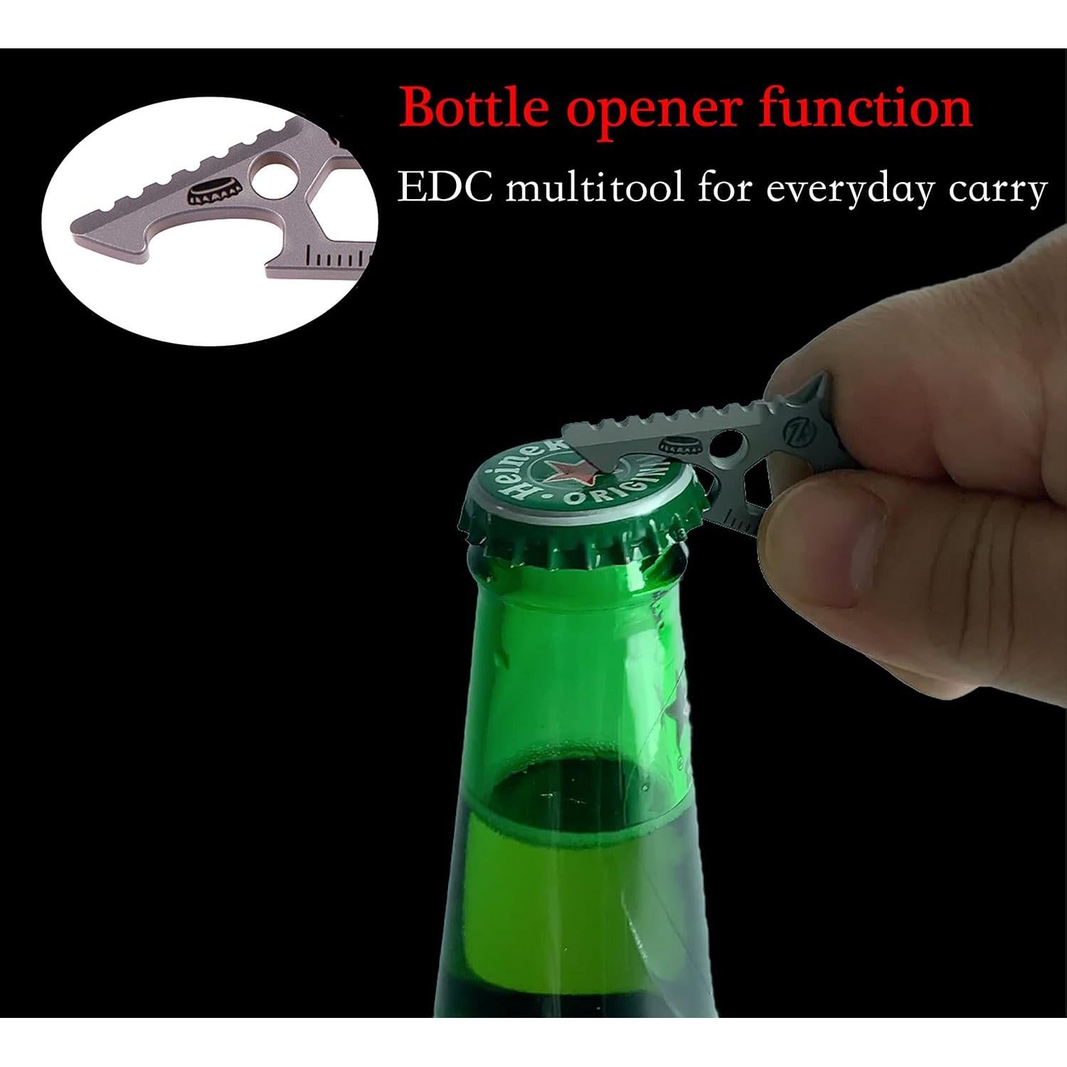 Multiherramienta de titanio TACRAY tiburón con abridor y destornillador