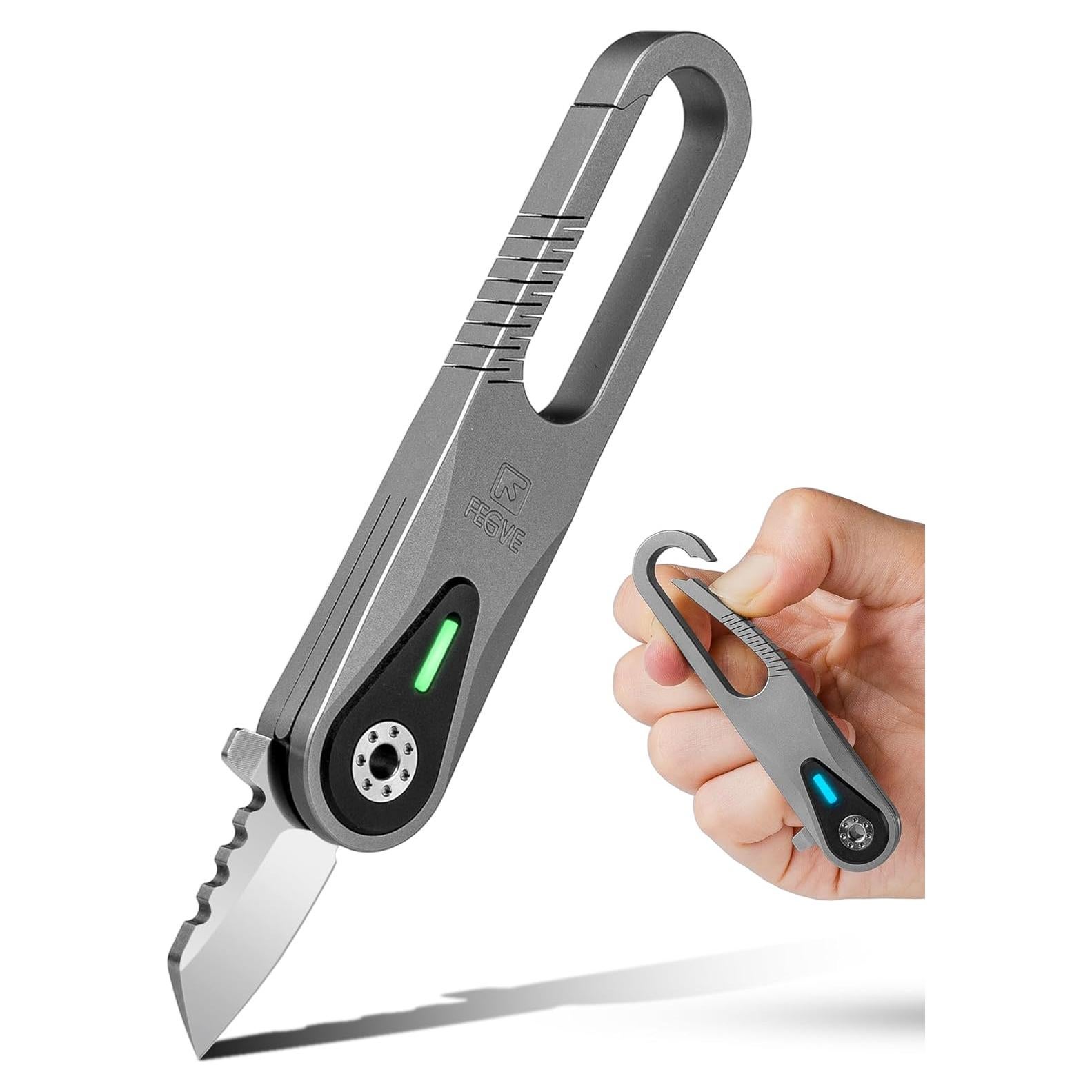 Cuchillo Plegable de Titanio FEGVE 8 cm Ligero y Compacto