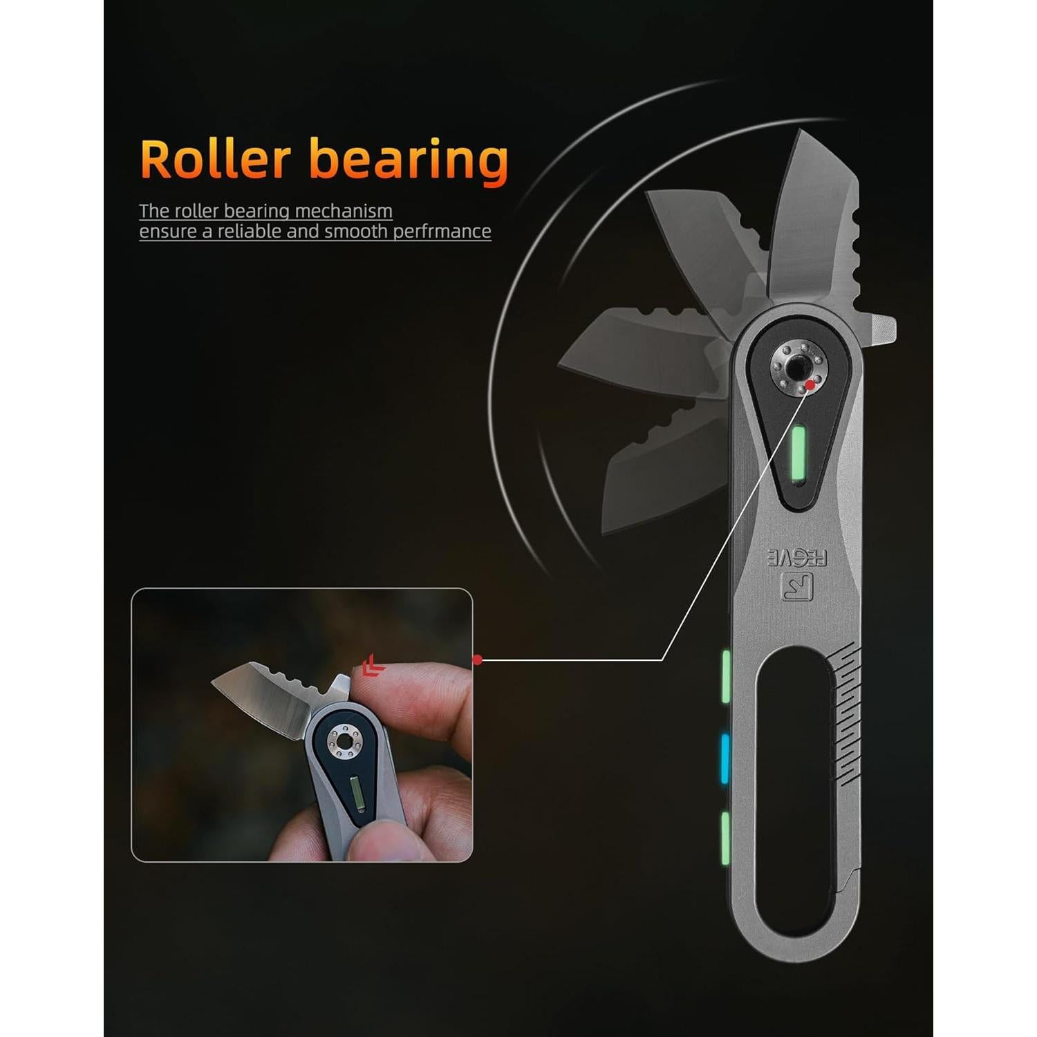 Cuchillo Plegable de Titanio FEGVE 8 cm Ligero y Compacto