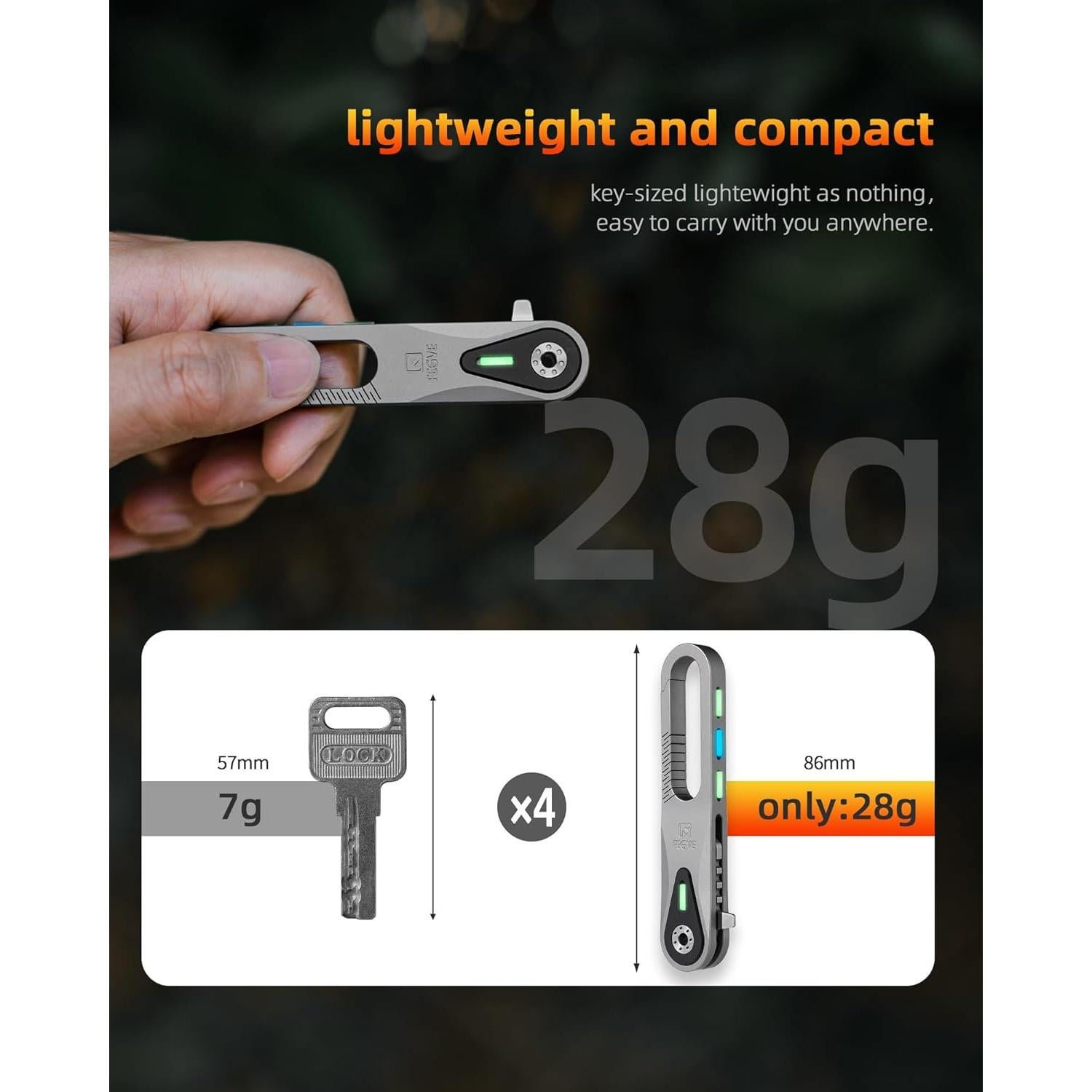 Cuchillo Plegable de Titanio FEGVE 8 cm Ligero y Compacto