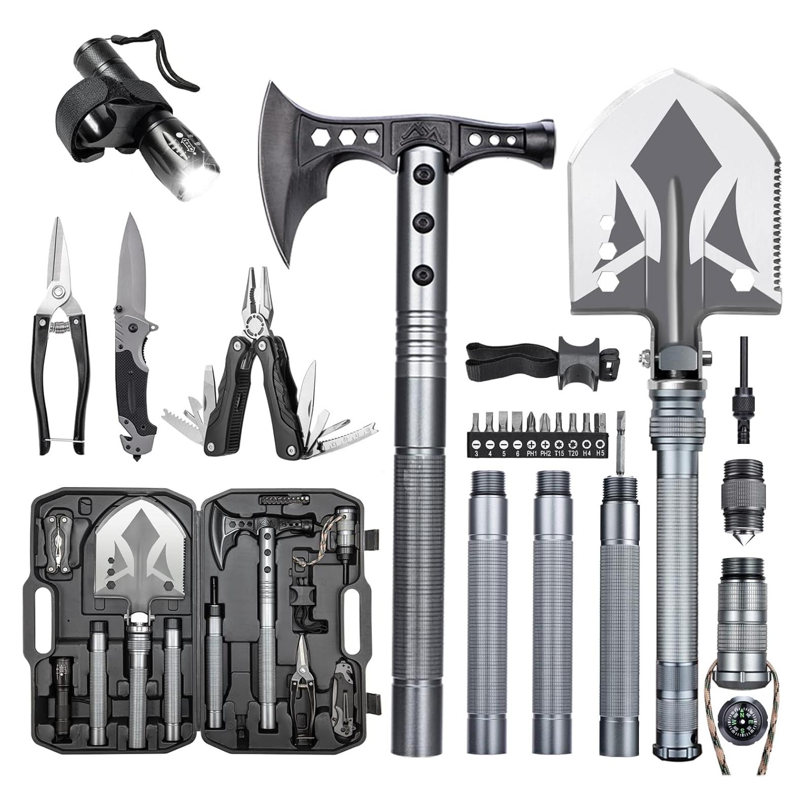 Pala Táctica Plegable ZENHOSIT con Hacha y Linterna 49-104 cm