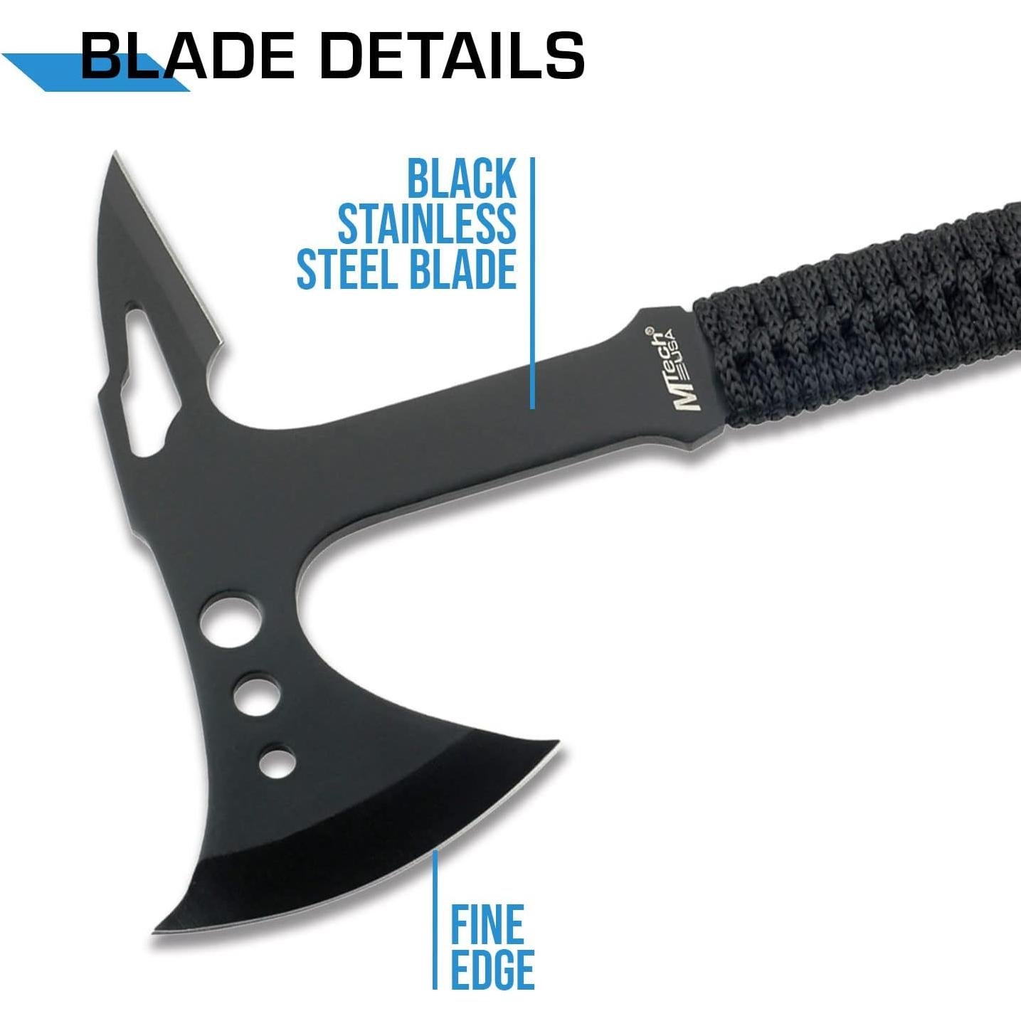 Hacha de Camping MTech USA MT-AXE8, Acero Inoxidable 38.1 cm