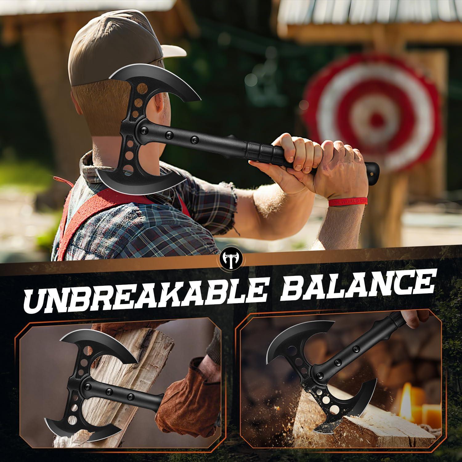 Hacha de Lanzamiento EdgeXcel Doble Filo 41.91 cm con Funda