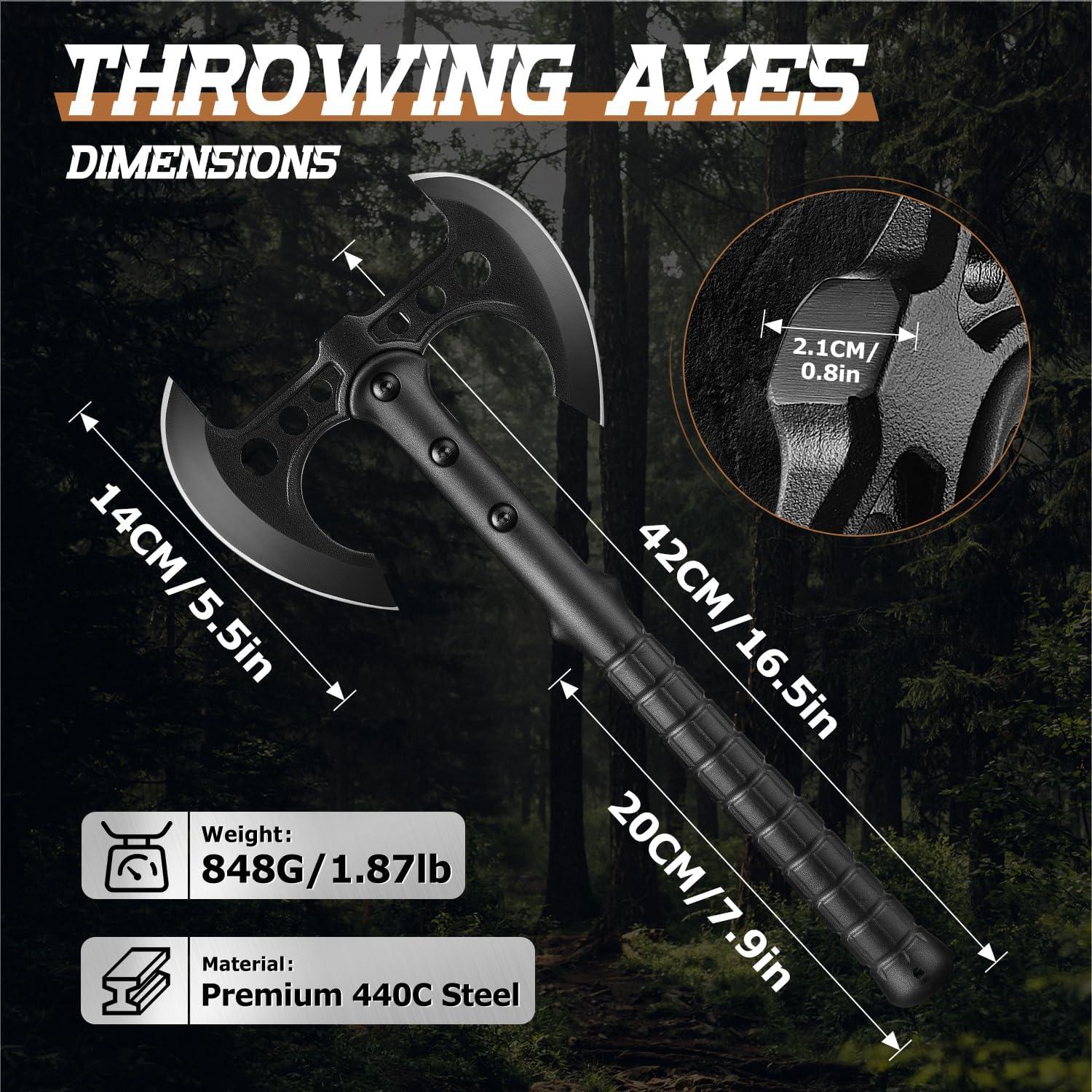 Hacha de Lanzamiento EdgeXcel Doble Filo 41.91 cm con Funda