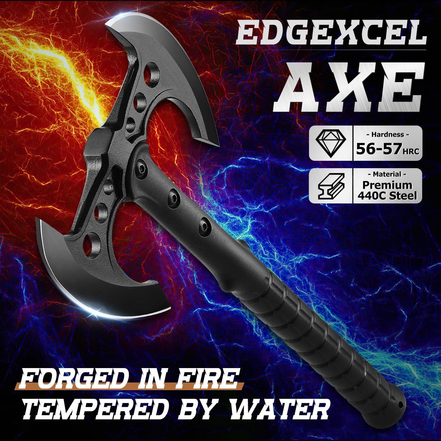 Hacha de Lanzamiento EdgeXcel Doble Filo 41.91 cm con Funda