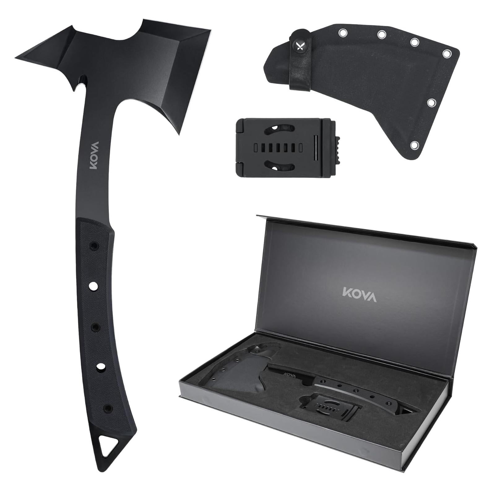 Hacha KOVA Black Thorn - Acero Inoxidable 35.56 cm, Mango G10