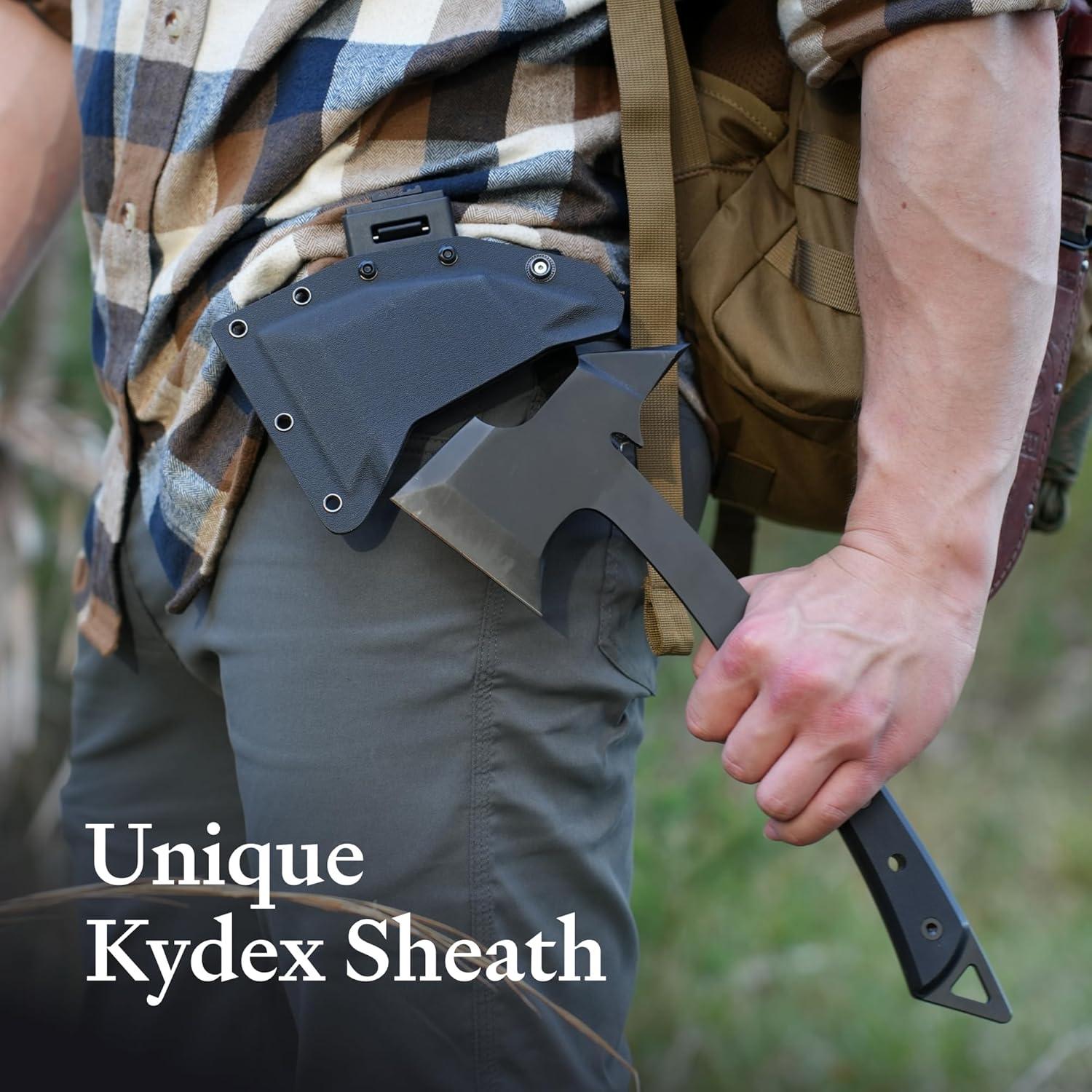 Hacha KOVA Black Thorn - Acero Inoxidable 35.56 cm, Mango G10