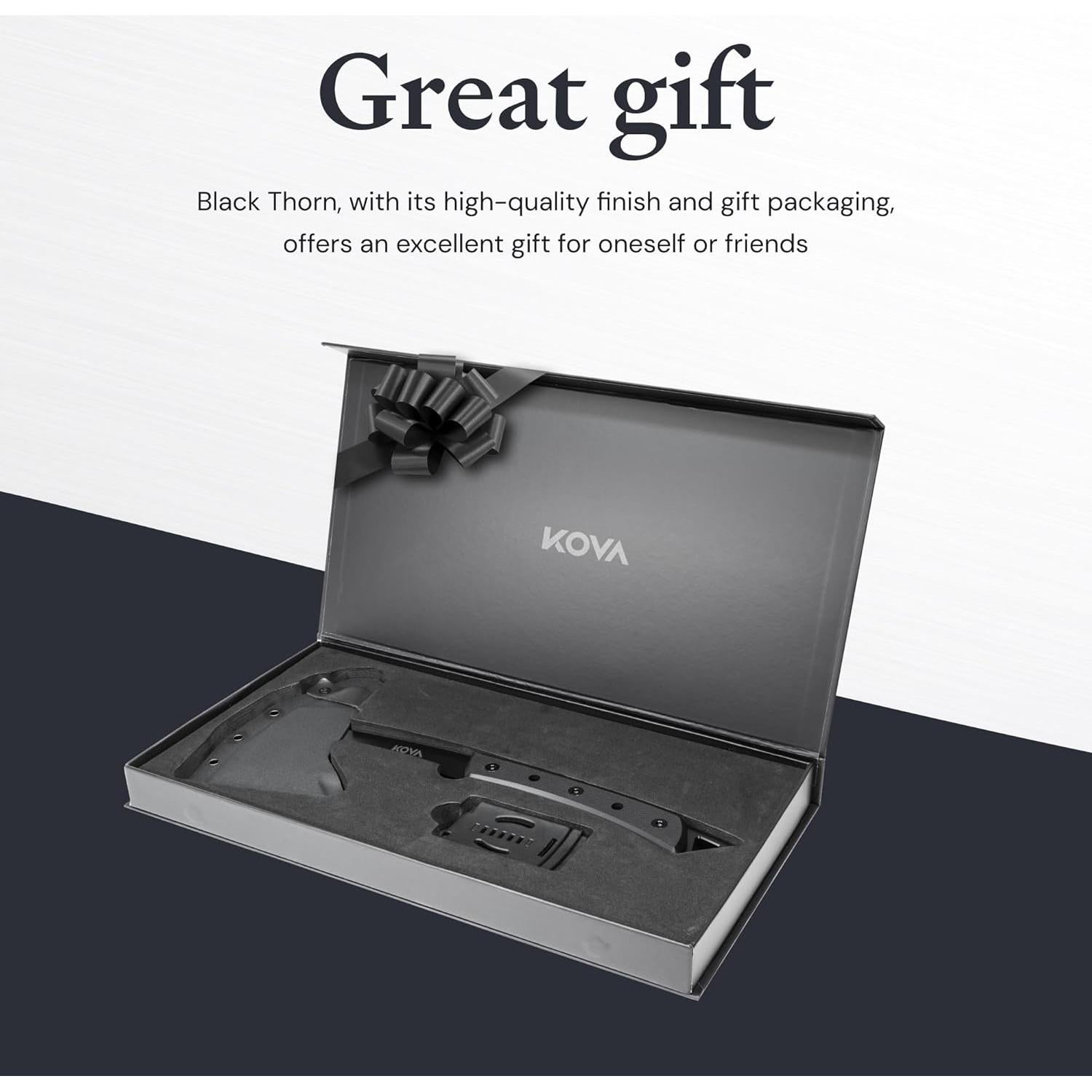 Hacha KOVA Black Thorn - Acero Inoxidable 35.56 cm, Mango G10