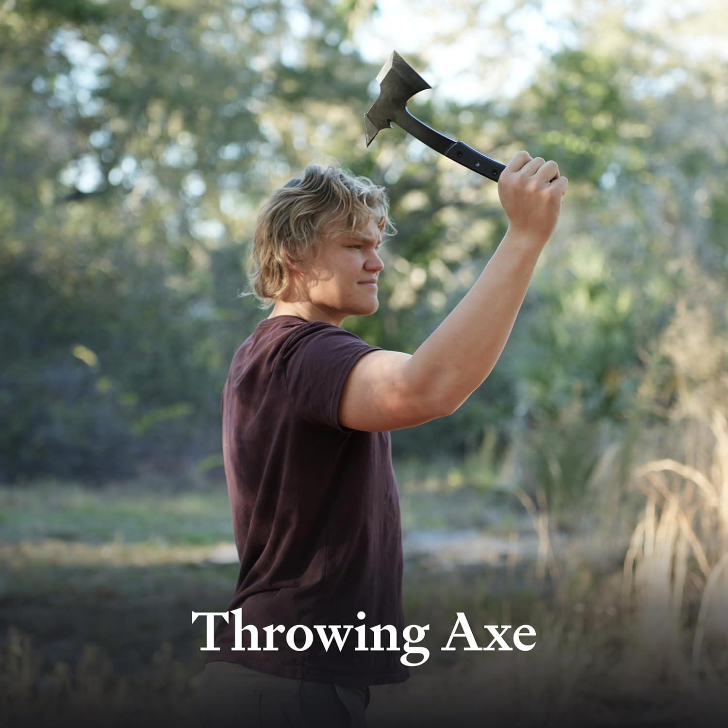 Hacha KOVA Black Thorn - Acero Inoxidable 35.56 cm, Mango G10